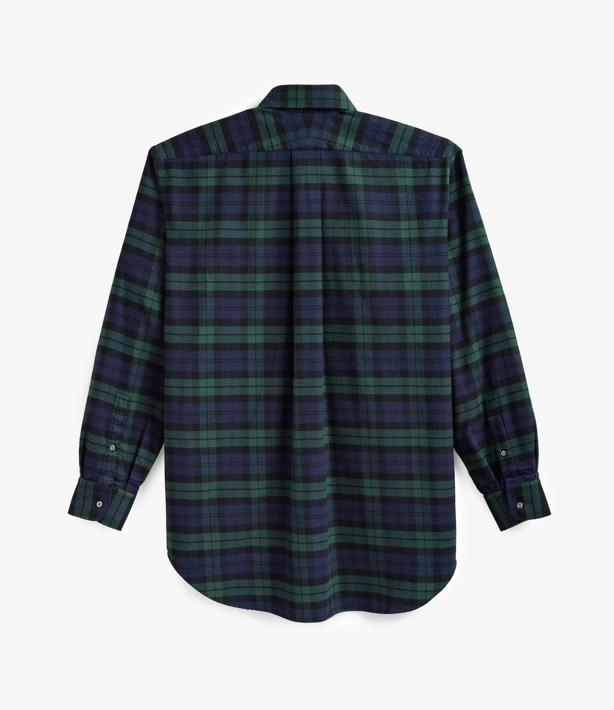 Oversized Round Collar Pinhole Shirt – Blackwatch Flannel - Image 3