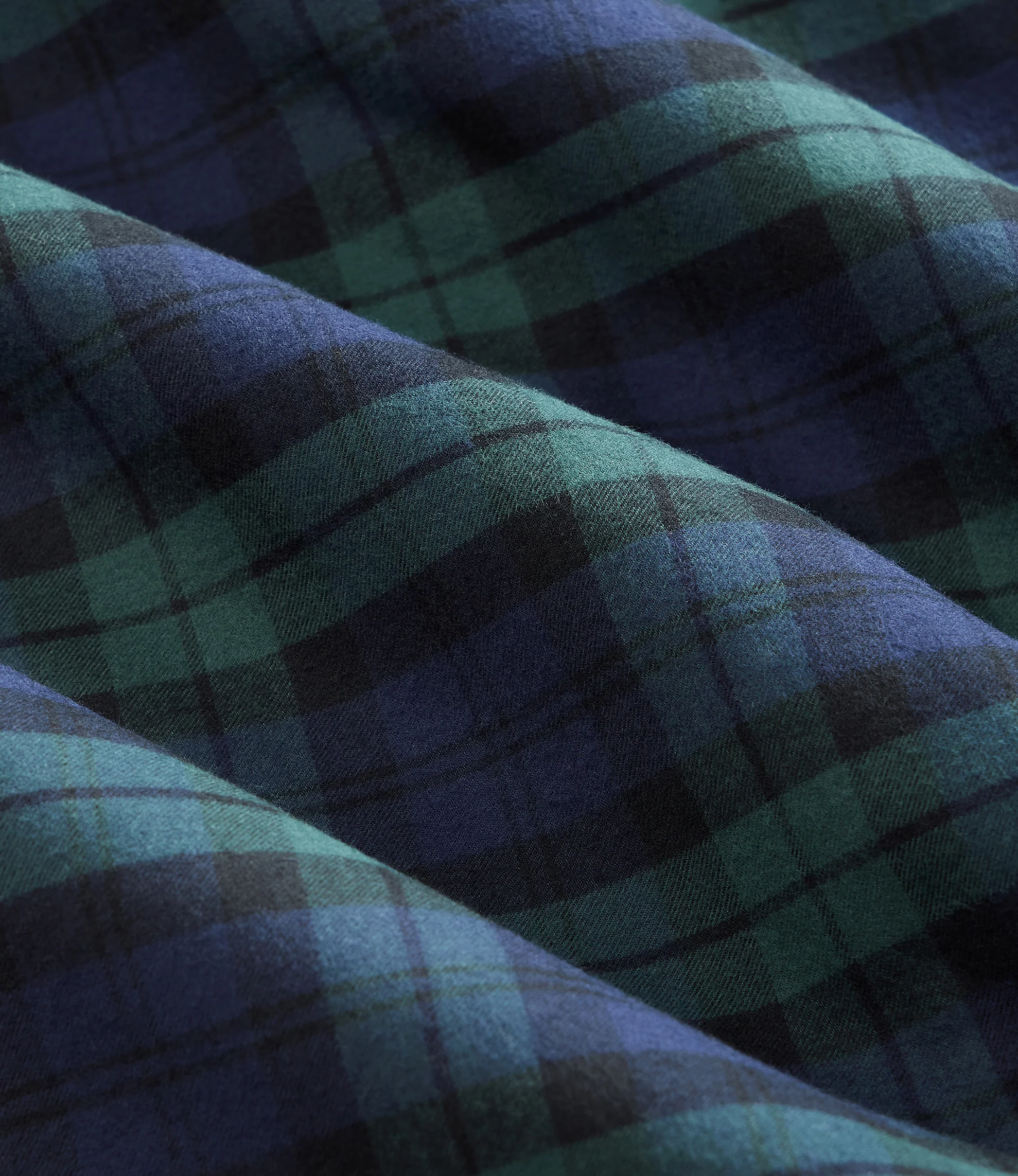 Oversized Round Collar Pinhole Shirt – Blackwatch Flannel - Image 4