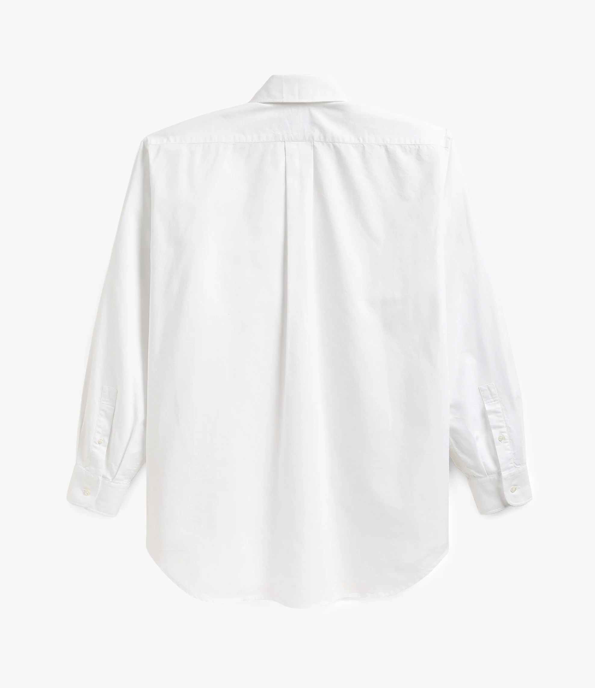 Oversized Round Collar Pinhole Shirt – White Oxford - Image 3