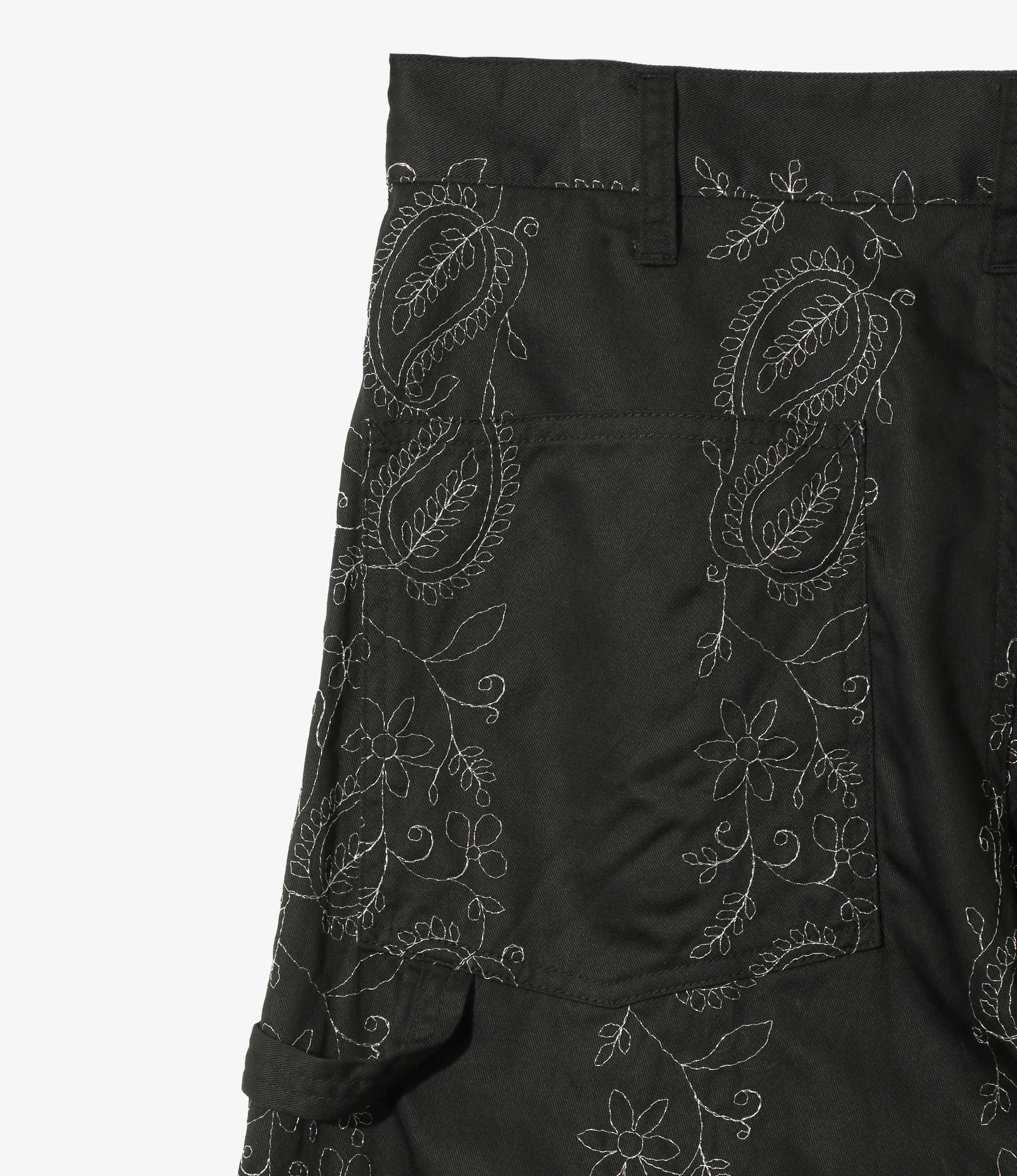 Painter Pant – Black Embroidered Twill - Image 4