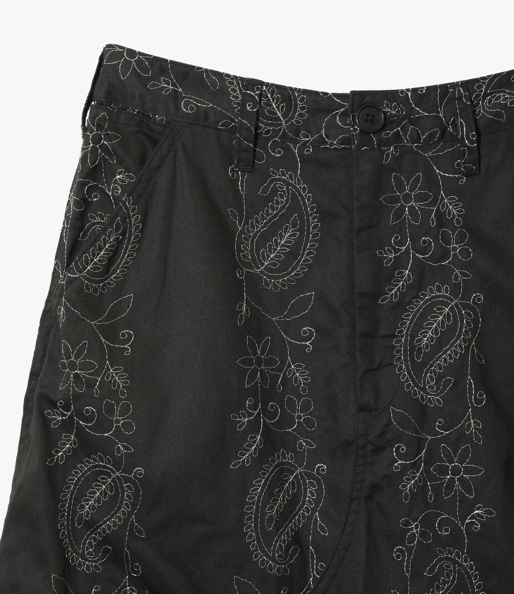 Painter Skirt – Black Embroidered Twill - Image 2
