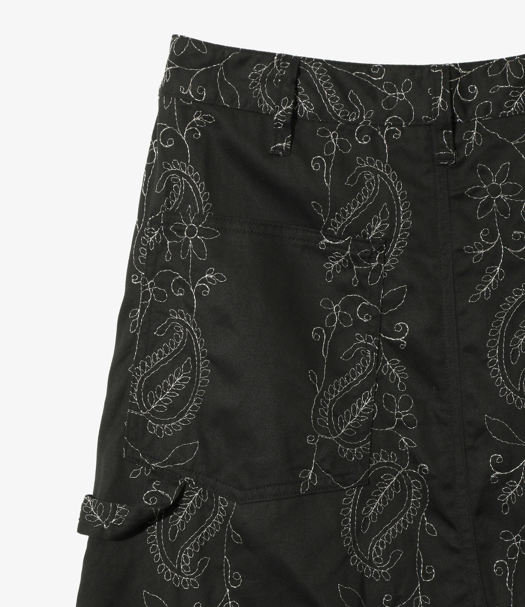 Painter Skirt – Black Embroidered Twill - Image 4
