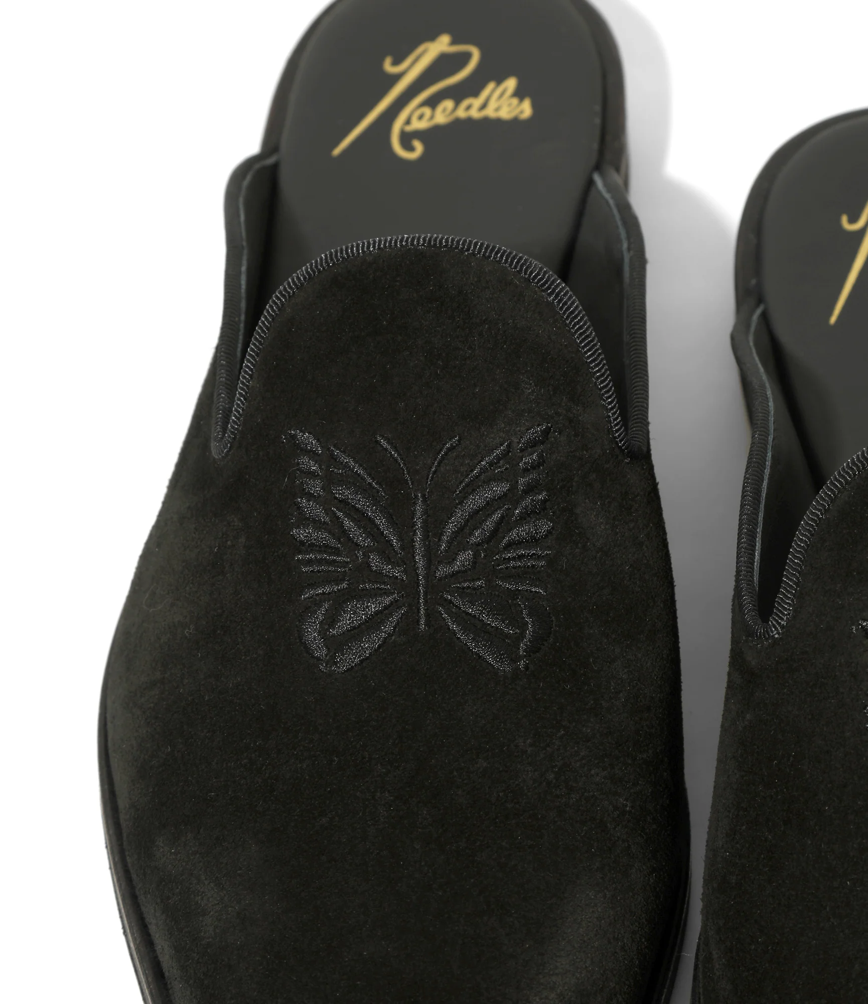 Papillon Embroidered Slip-In – Black Suede - Image 4