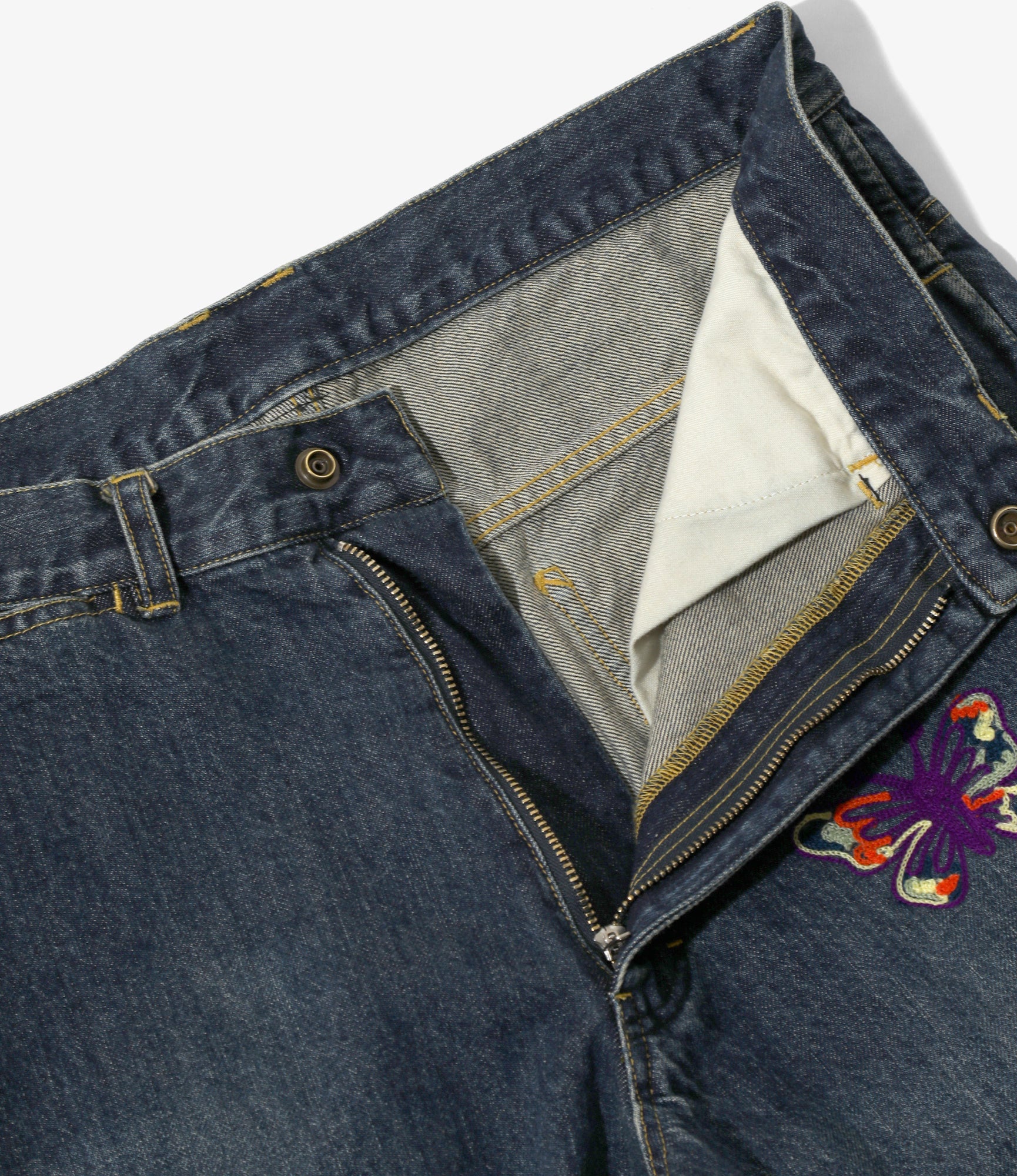 Papillon Embroidered Boot-Cut Jean – Indigo 12oz Denim - Image 4