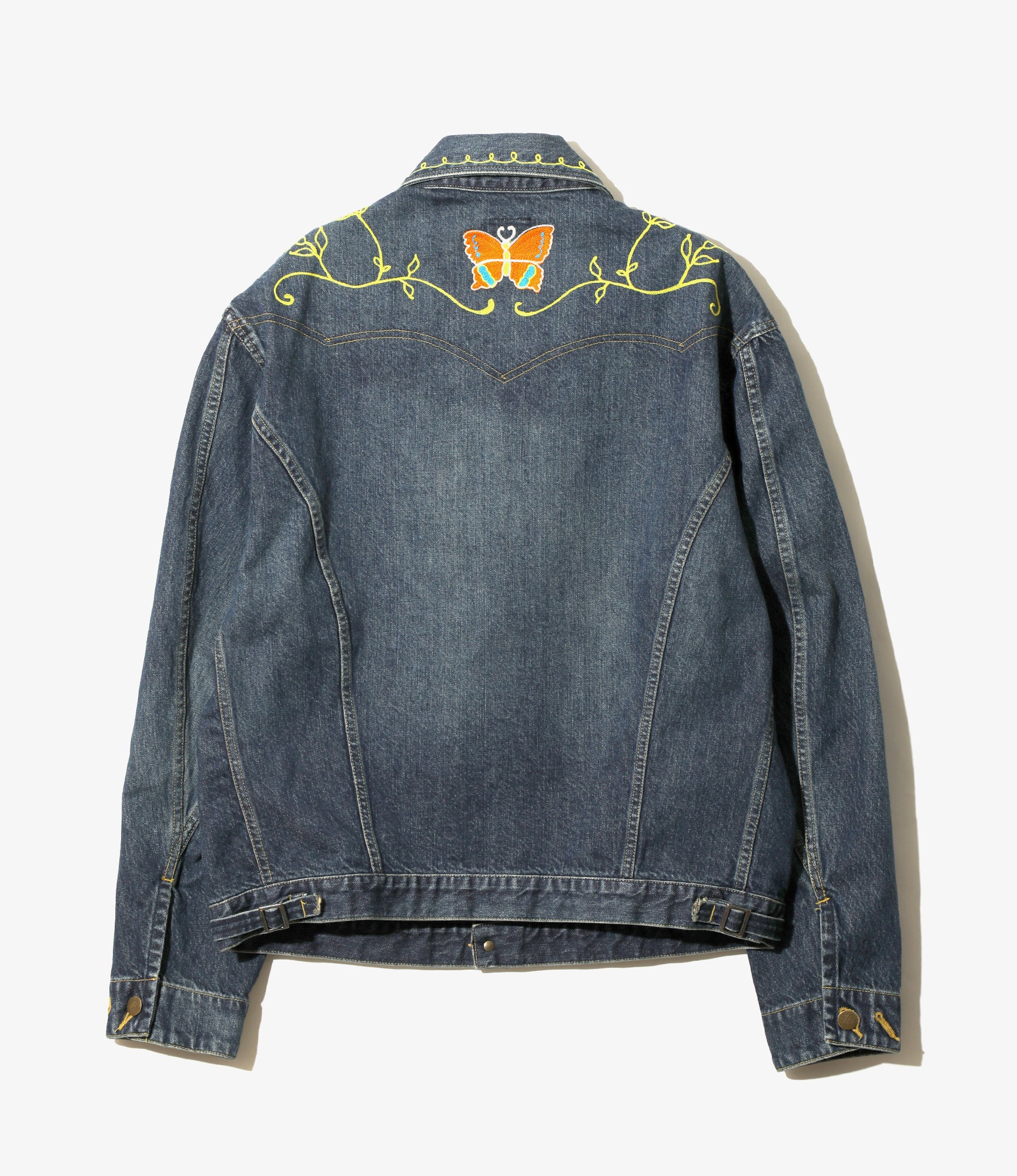 Papillon Embroidered Jean Jacket – Indigo 12oz Denim - Image 2