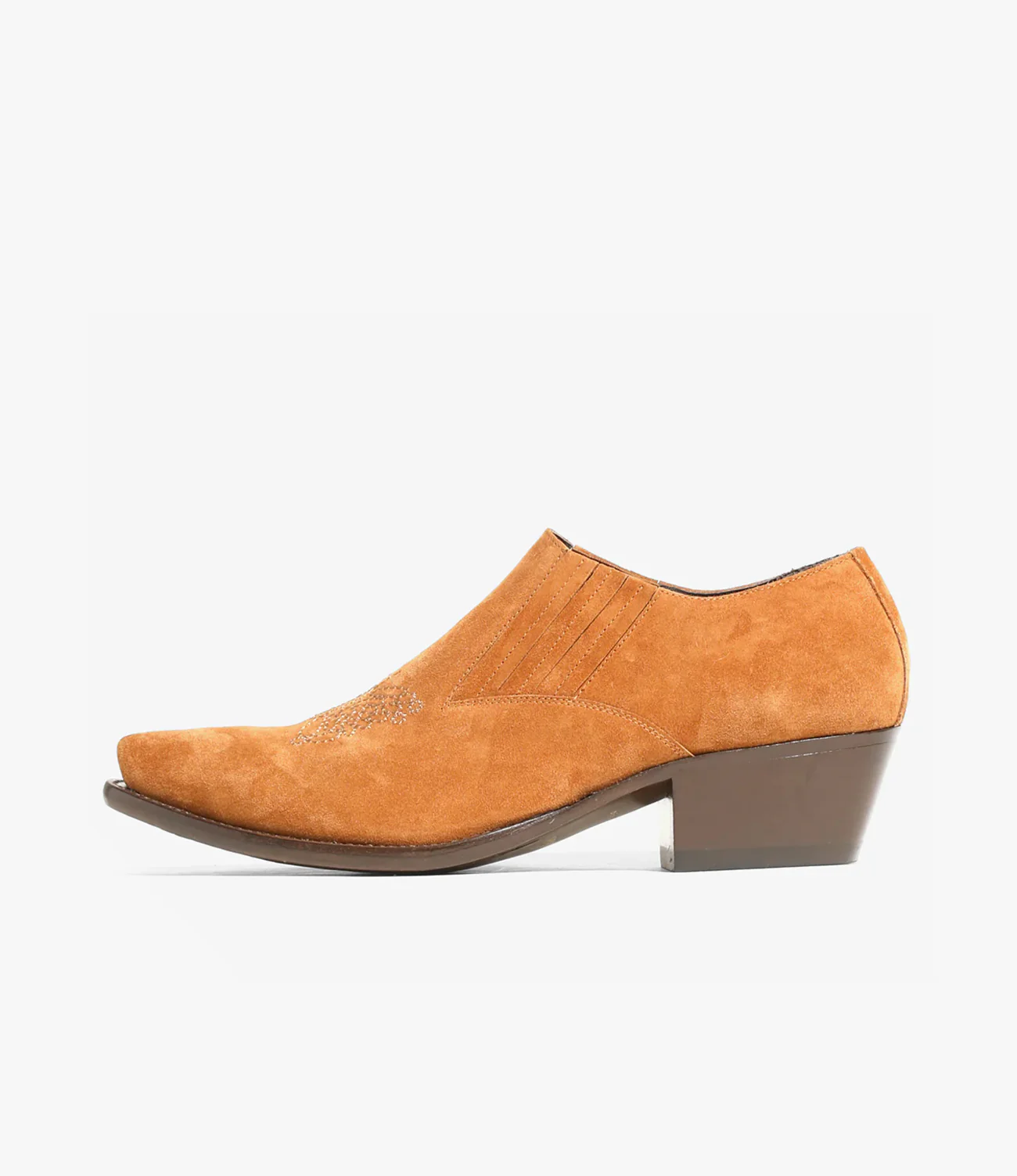 Papillon Stitched Cowboy Shoe – Brown Suede