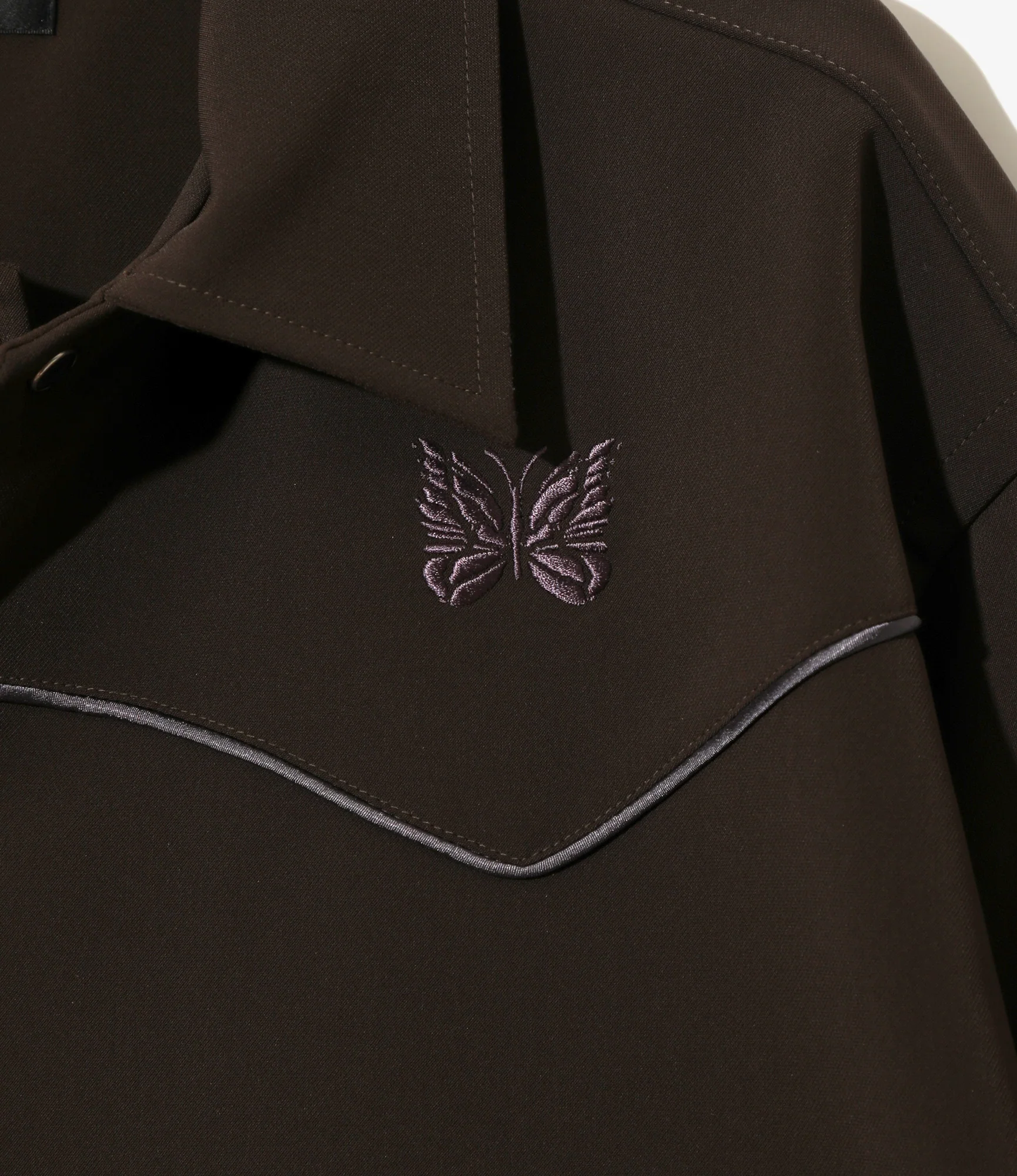Piping Cowboy Jacket – Brown Double Cloth - Image 3