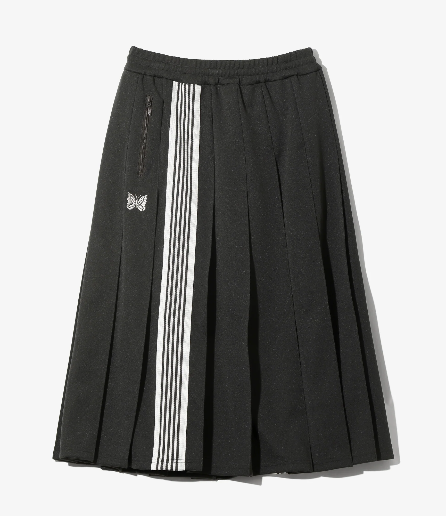 Pleated Track Skirt – Charcoal Poly Smooth - Image 4