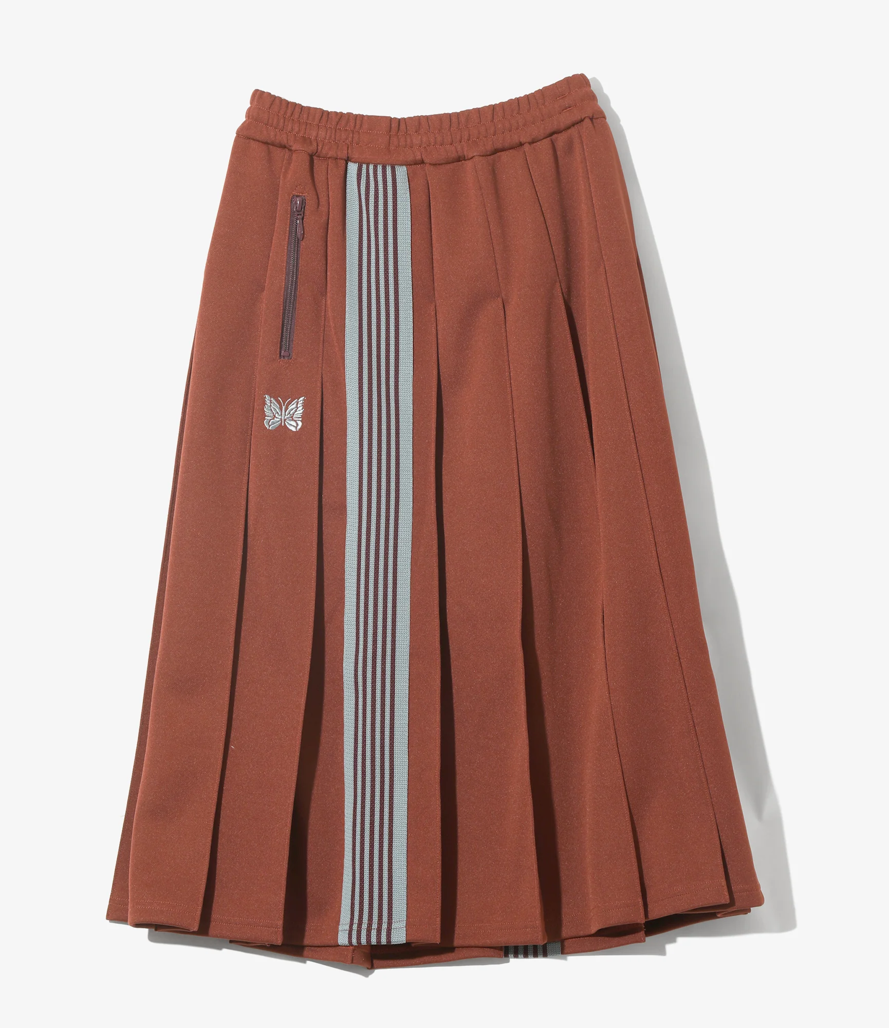 Pleated Track Skirt – Rust Poly Smooth - Image 4