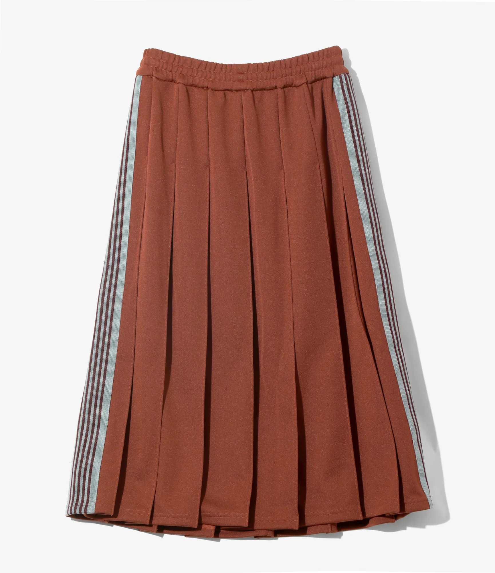 Pleated Track Skirt – Rust Poly Smooth - Image 5