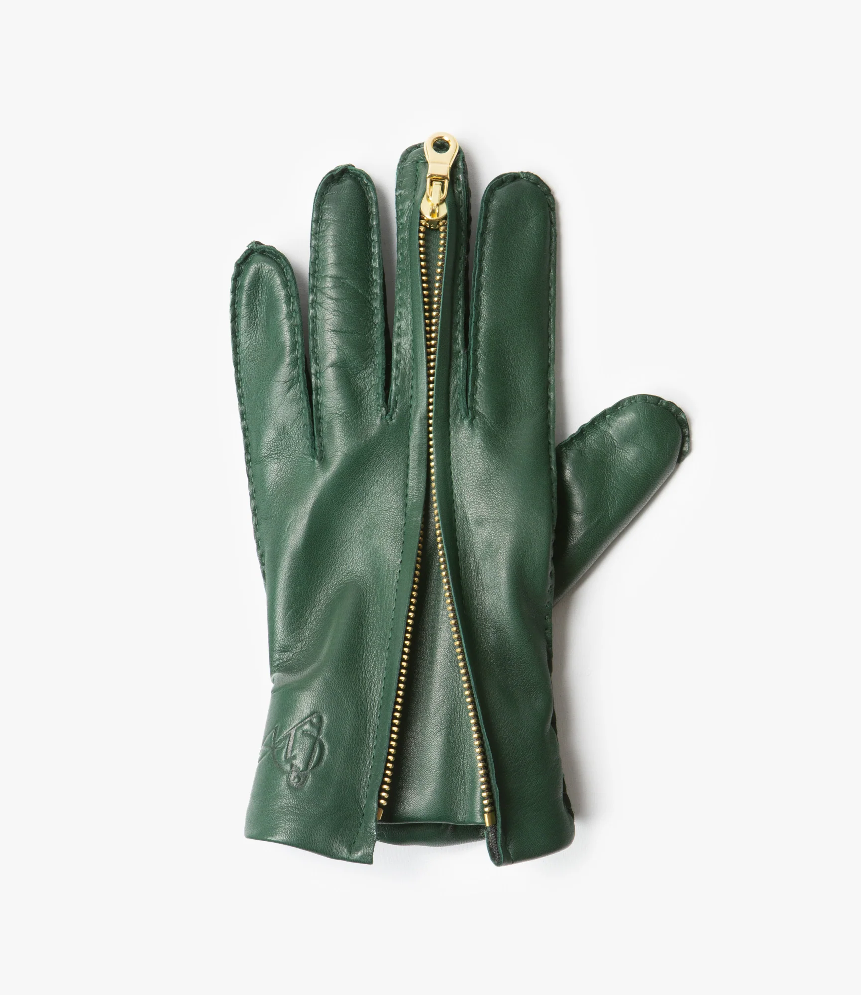 QR Lambskin Glove – Green - Image 3
