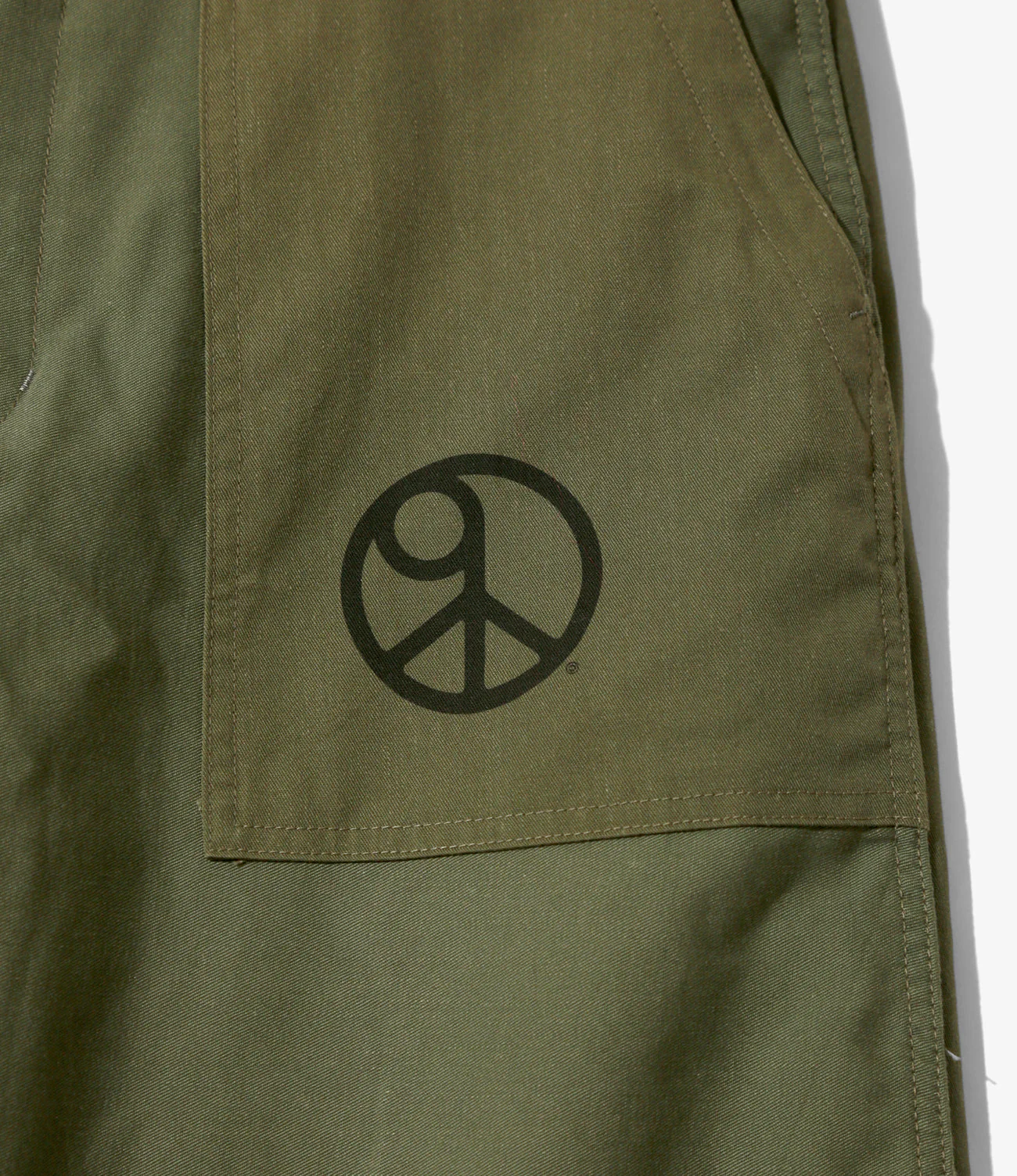 Fatigue Pant – Olive 'Peace to World' Slogan - Image 2