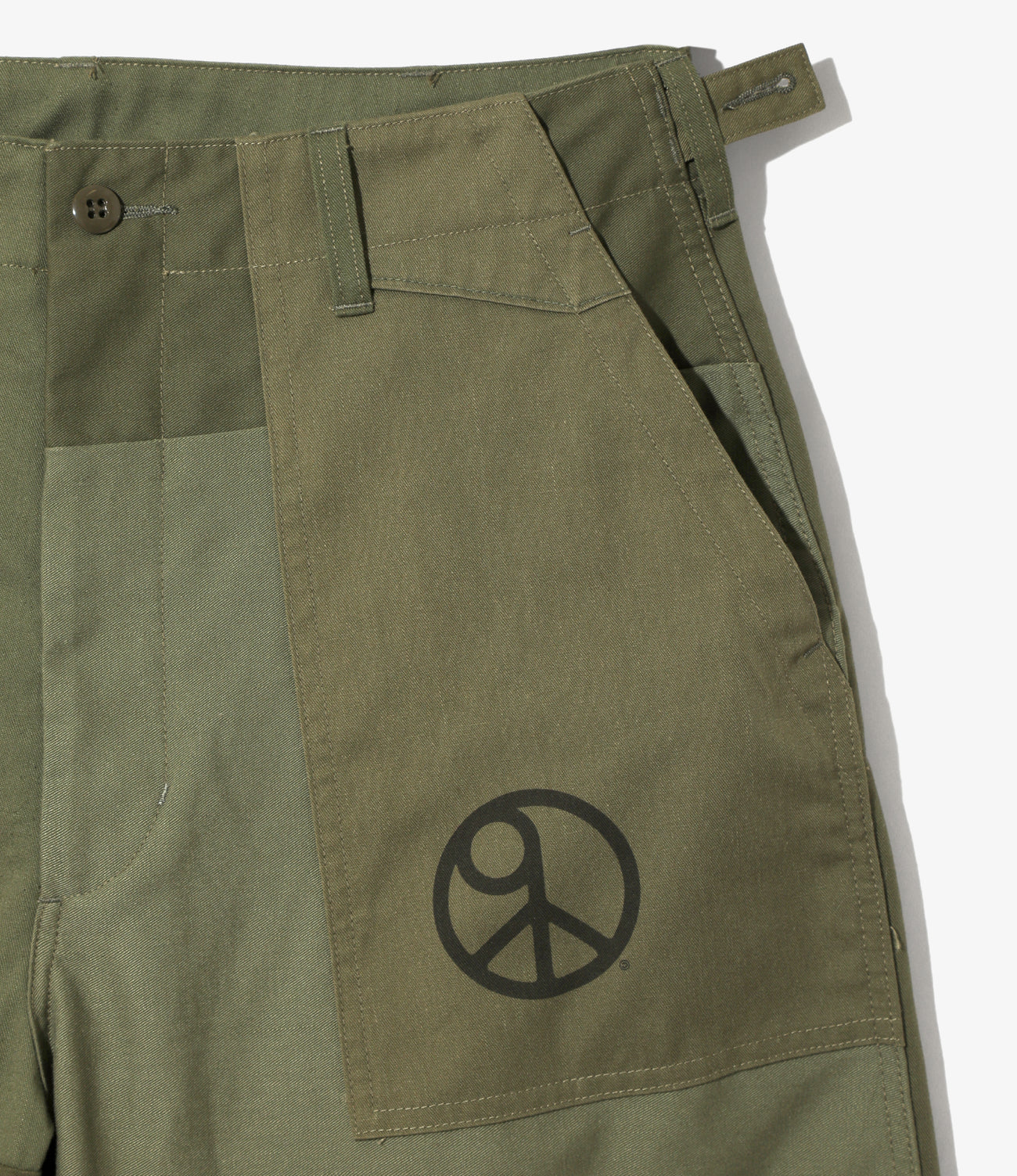 Fatigue Pant – Olive 'Peace to World' Slogan - Image 3