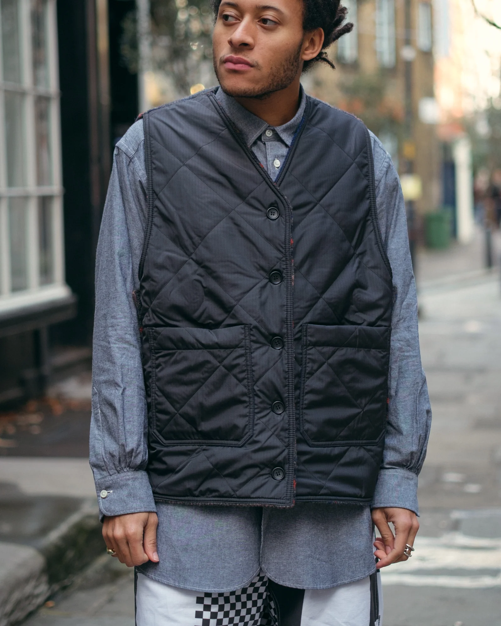 Reversible Vest – Mixed Argyle Wool - Image 2