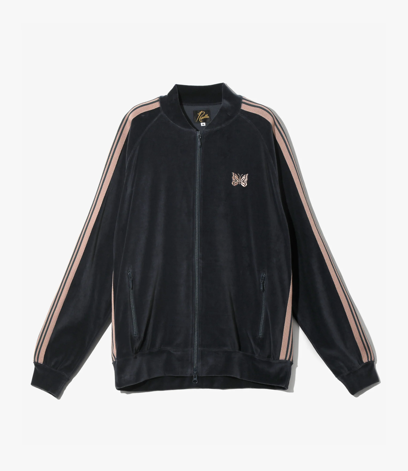 Rib Collar Track Jacket – Steel Blue Velour