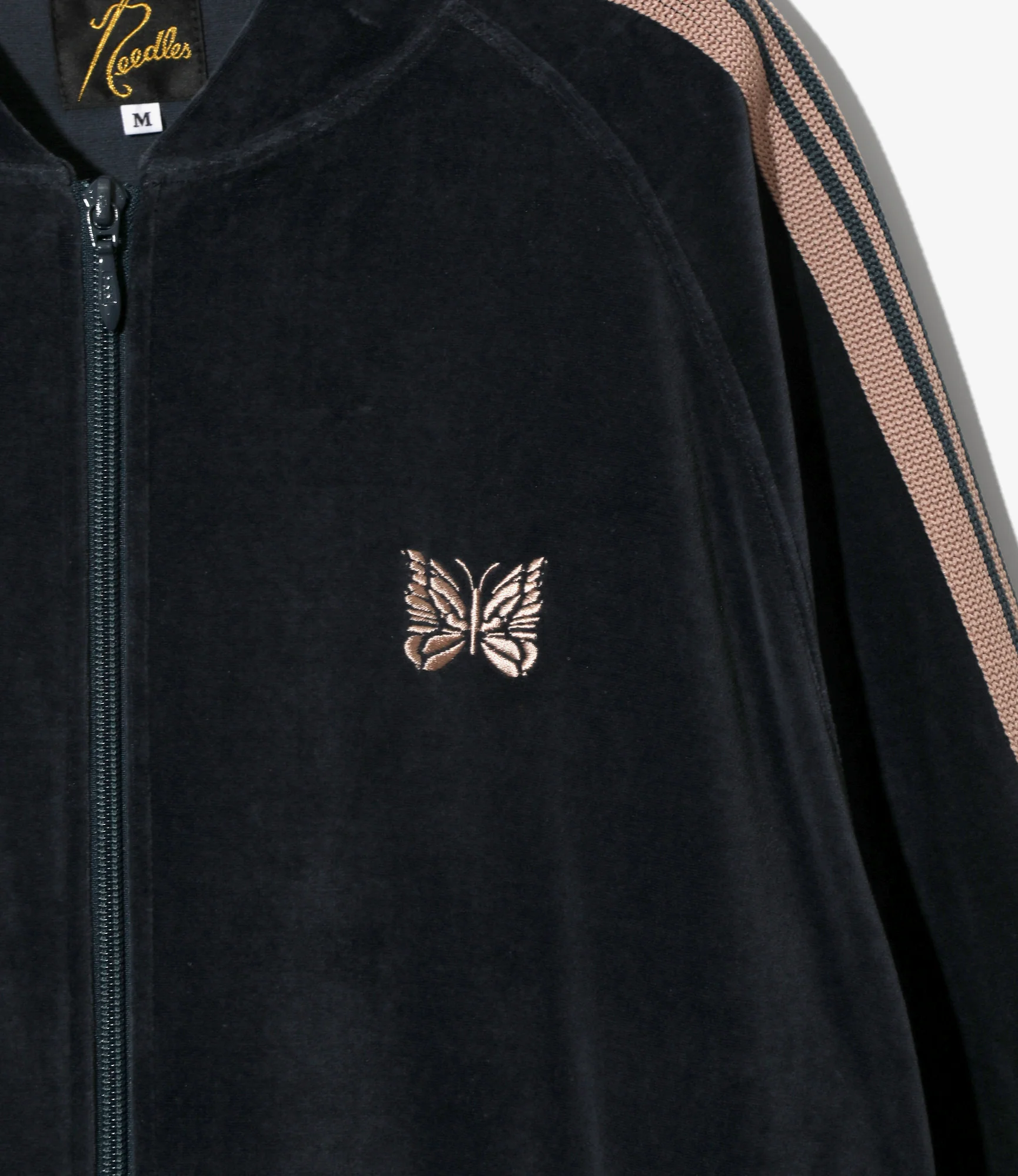 Rib Collar Track Jacket – Steel Blue Velour - Image 2