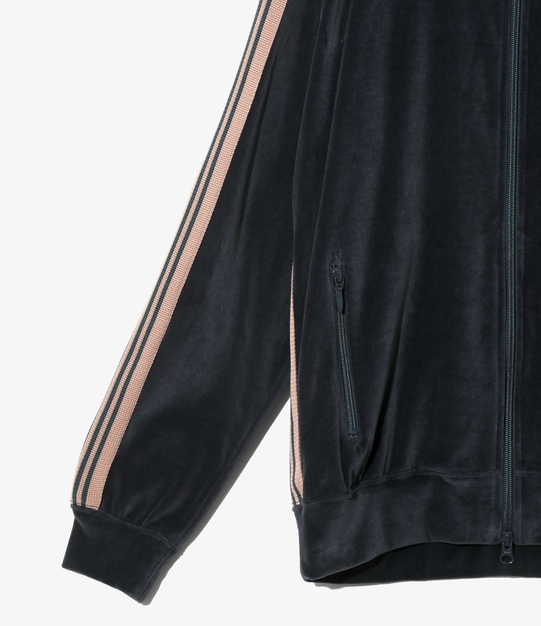 Rib Collar Track Jacket – Steel Blue Velour - Image 3
