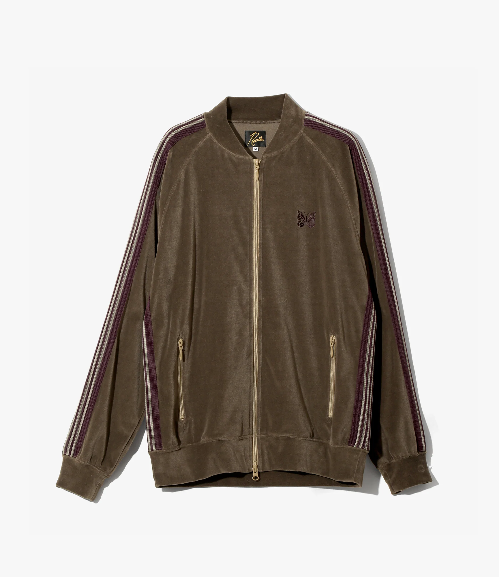 Rib Collar Track Jacket – Taupe Velour