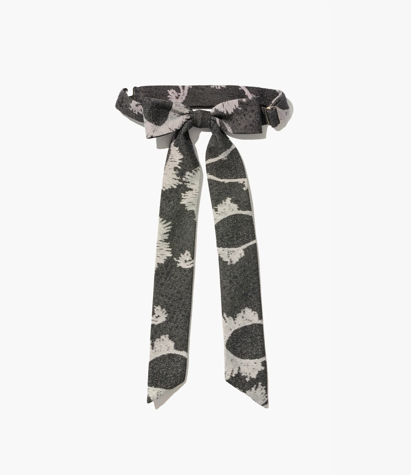 Ribbon Tie – Black Paisley Jacquard