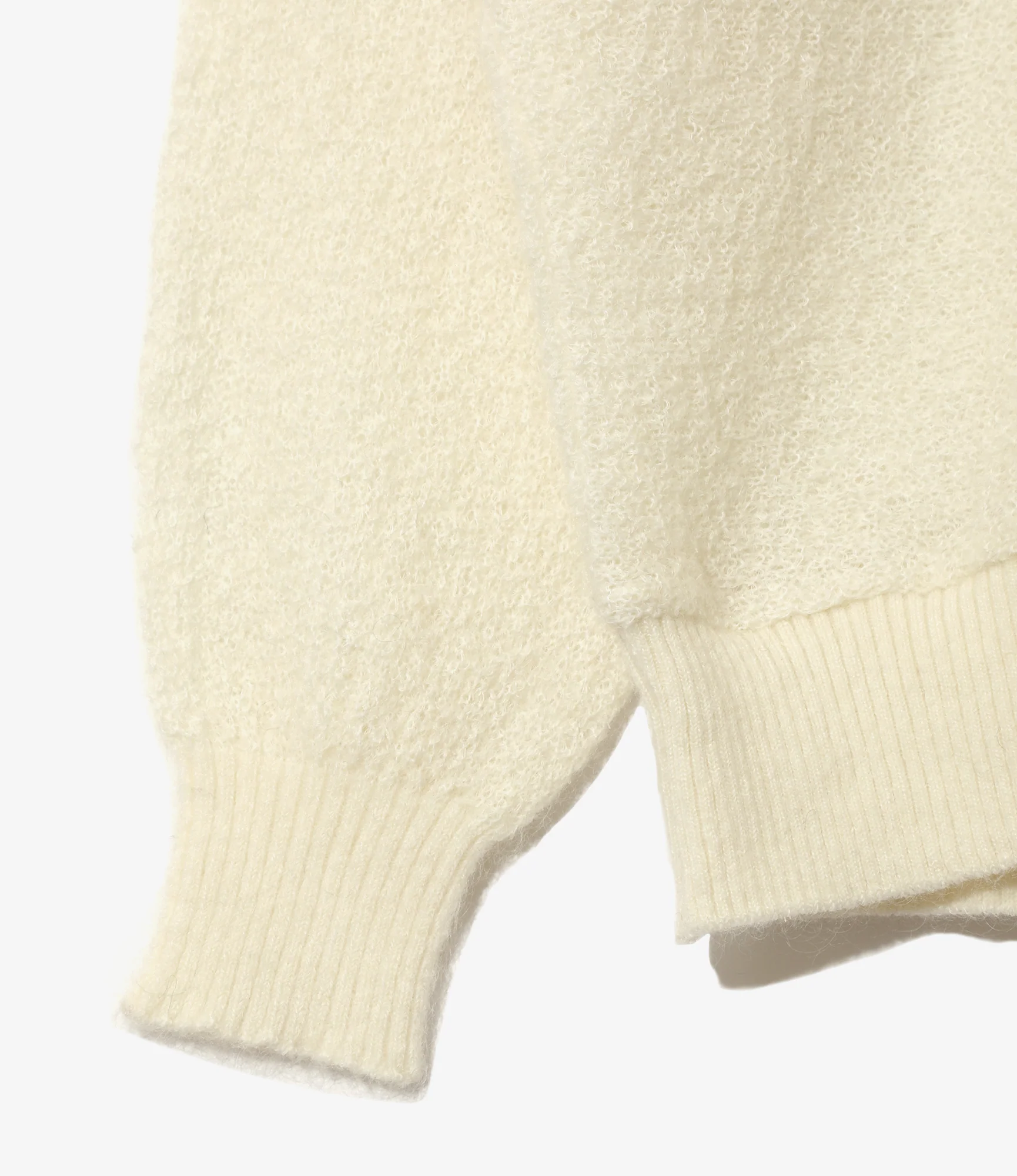 Round Collar Cardigan – Ivory Woven Crepe - Image 4