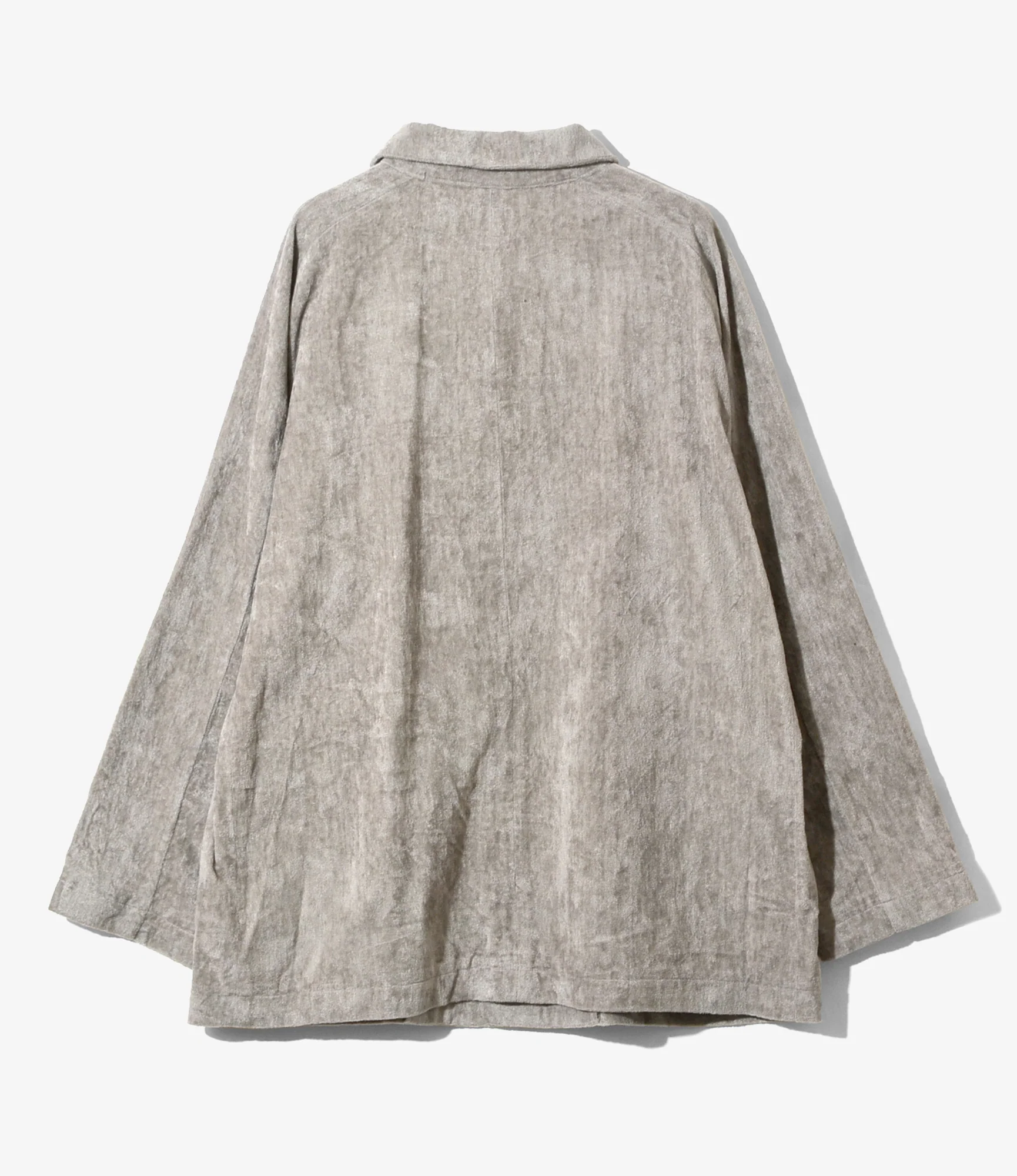 Round Collar Jacket – Grey Velvet - Image 3