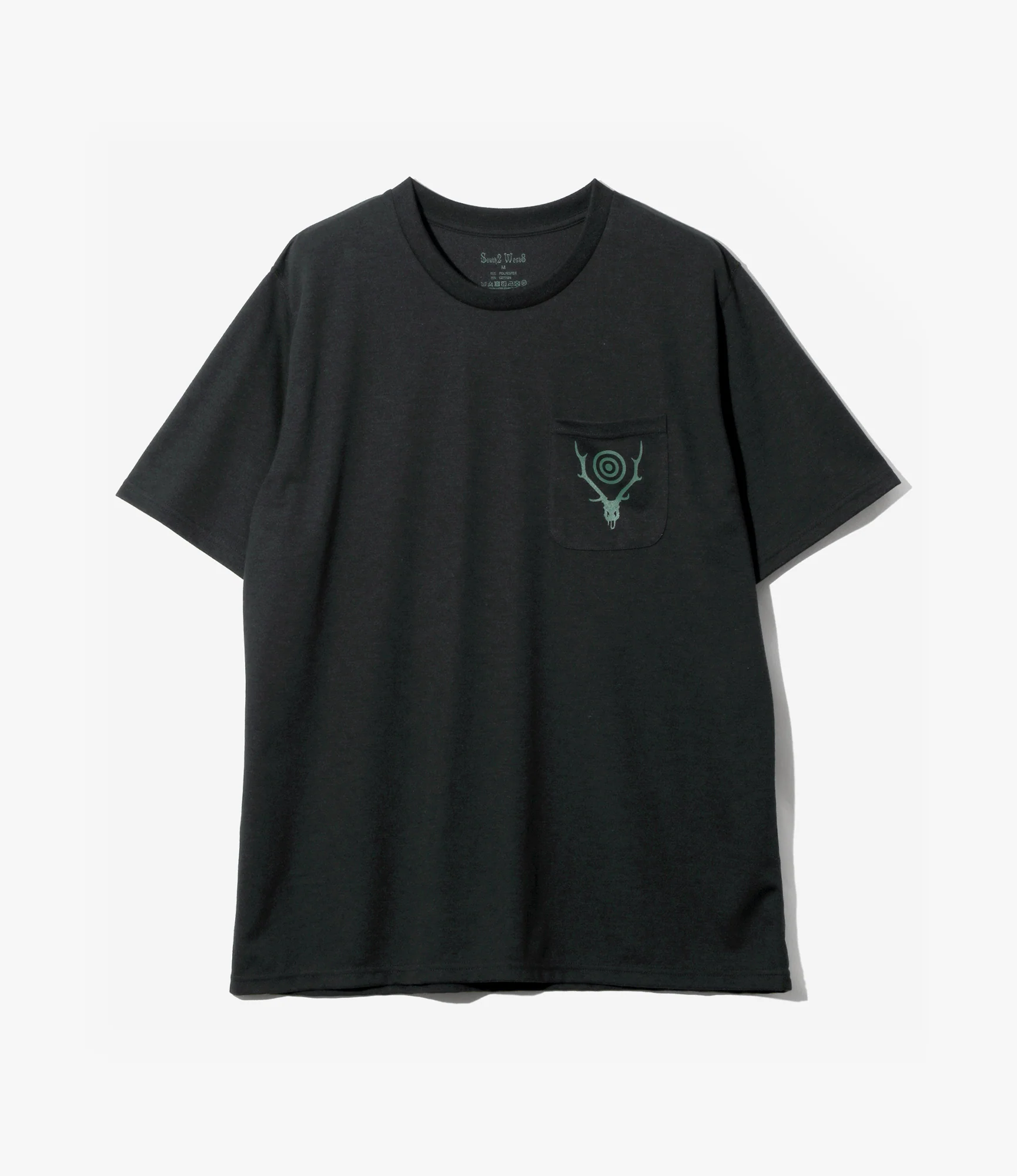 Round Pocket T-Shirt – Black 'Circle Horn' Print
