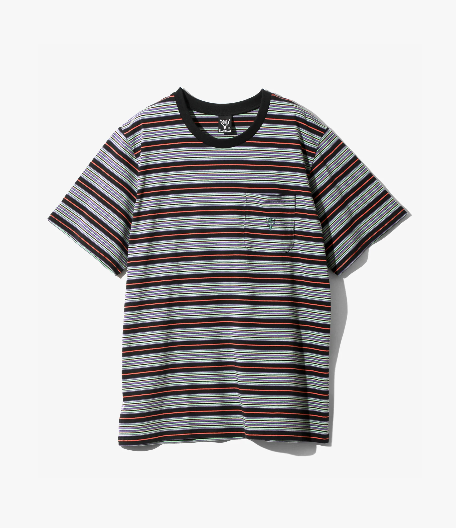 Round Pocket T-Shirt – Black Wide Stripe Jersey