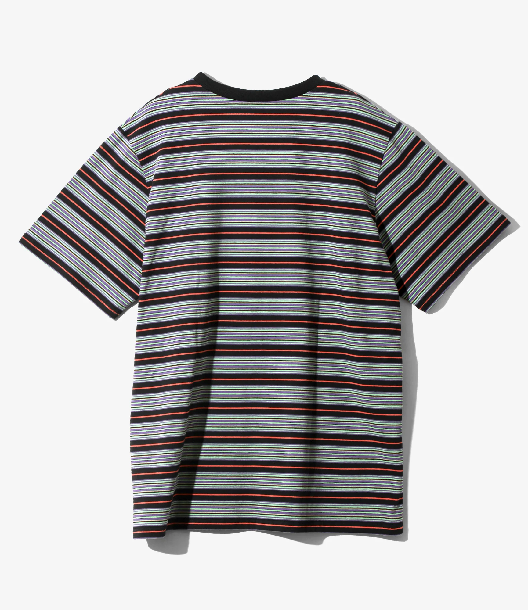 Round Pocket T-Shirt – Black Wide Stripe Jersey - Image 3