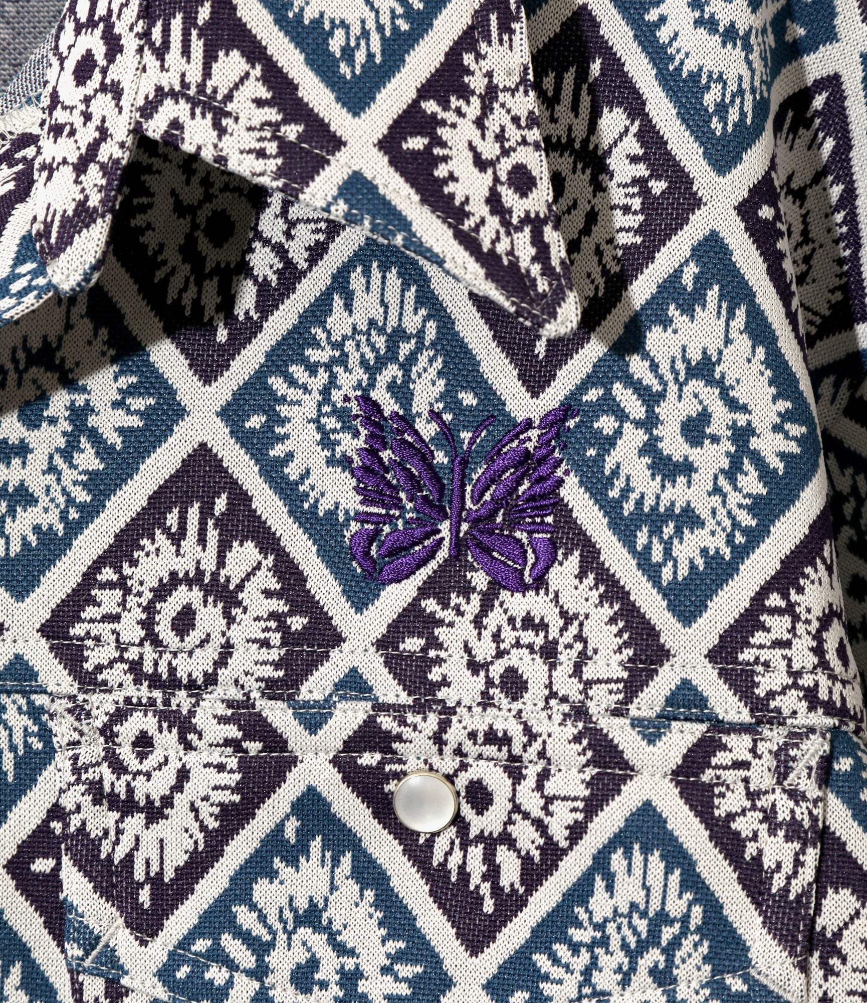 Saddleman Shirt – Blue/Purple Jacquard - Image 2