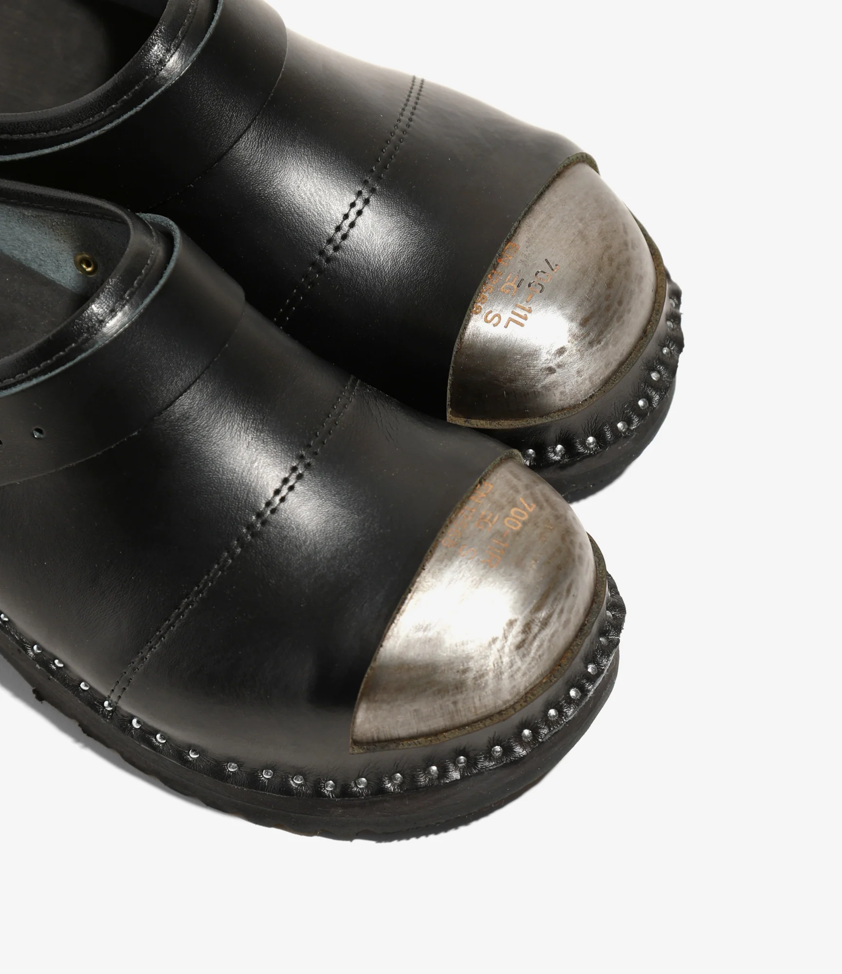 Steel Toe Safety Clog – Black Leather - Image 4