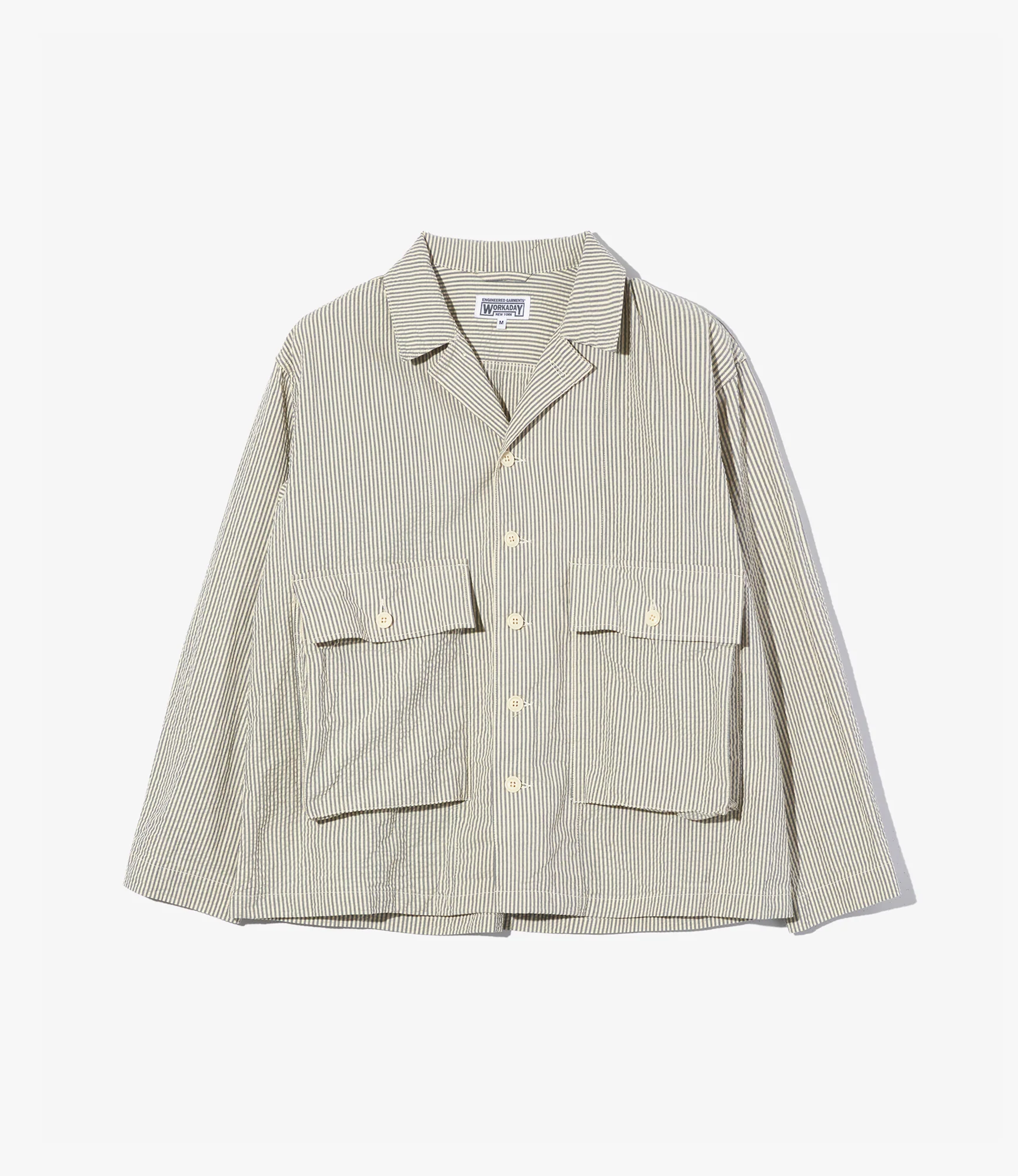 Sea Bees Jacket – Navy/Natural Cotton Seersucker