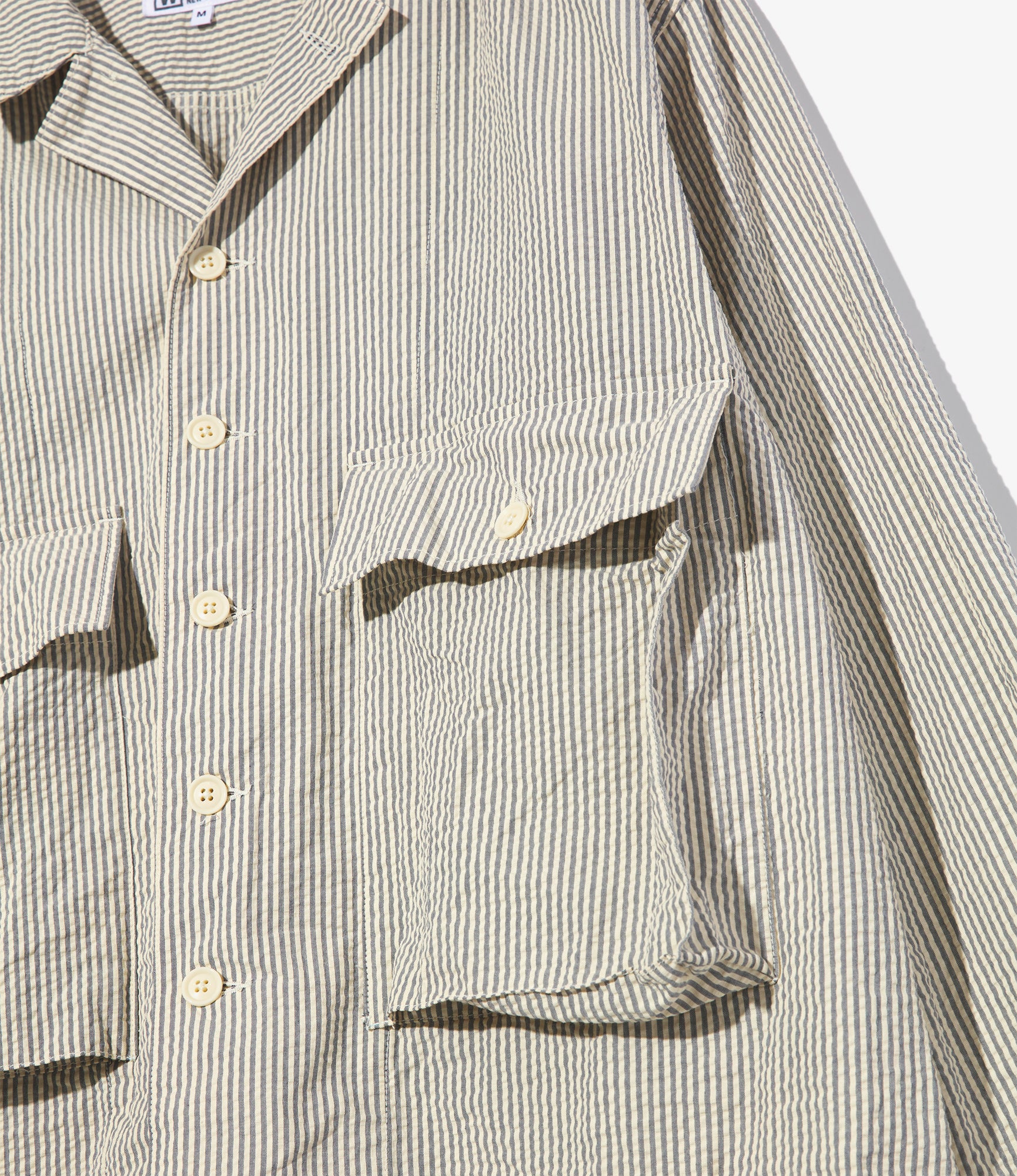 Sea Bees Jacket – Navy/Natural Cotton Seersucker - Image 2