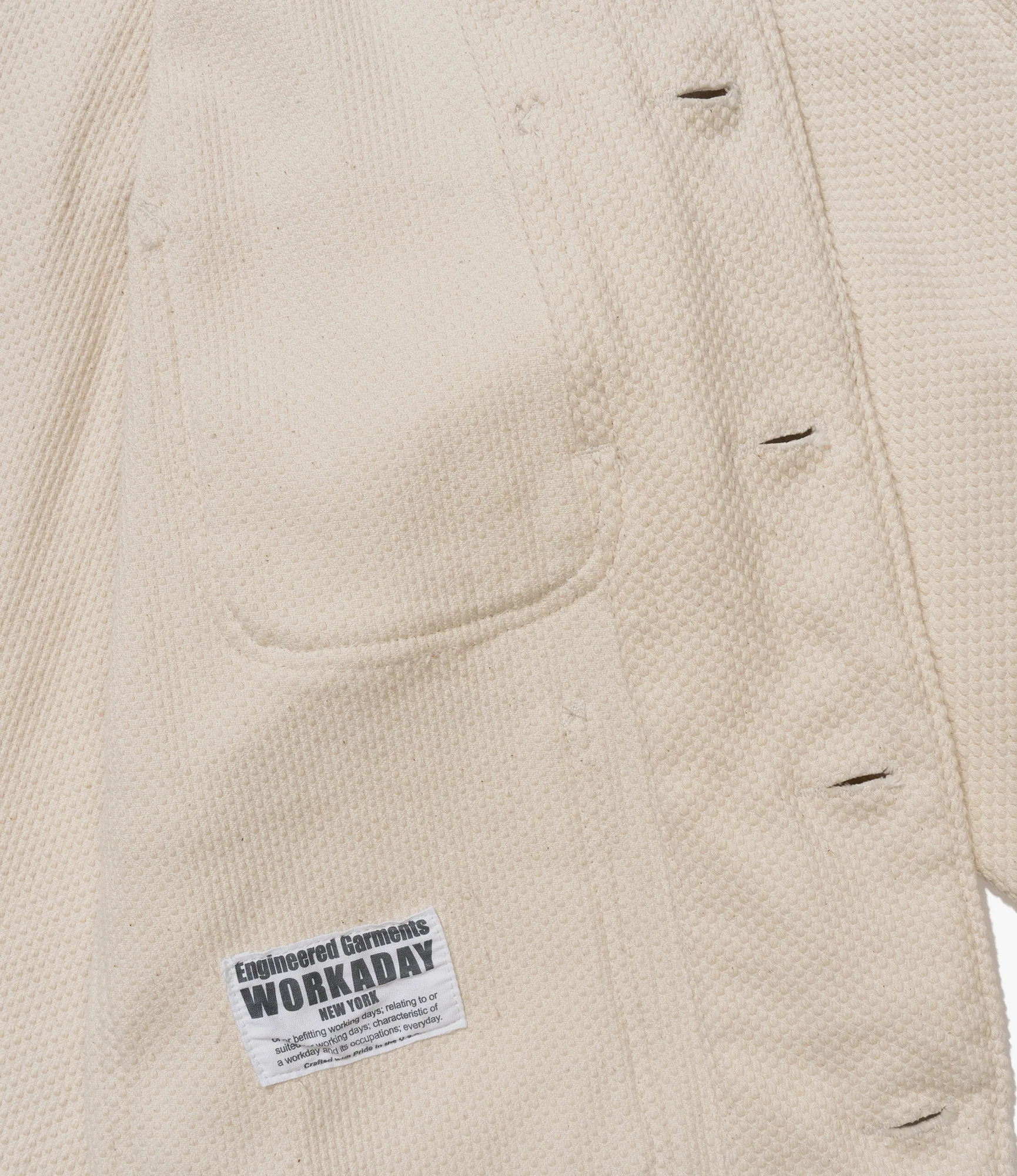 Short Engineer Jacket – Ecru Heavy Basketweave - Image 5