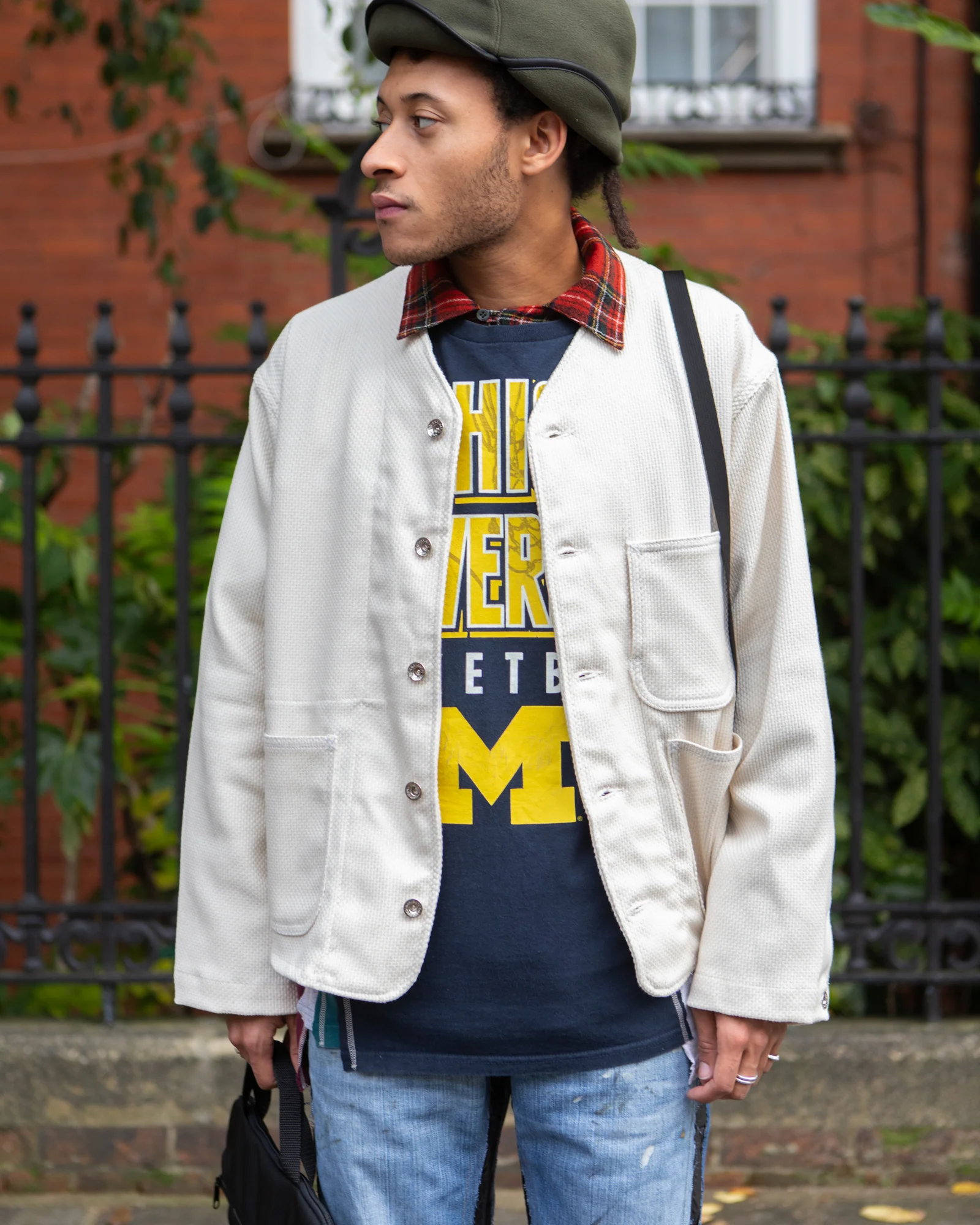 Short Engineer Jacket – Ecru Heavy Basketweave - Image 6