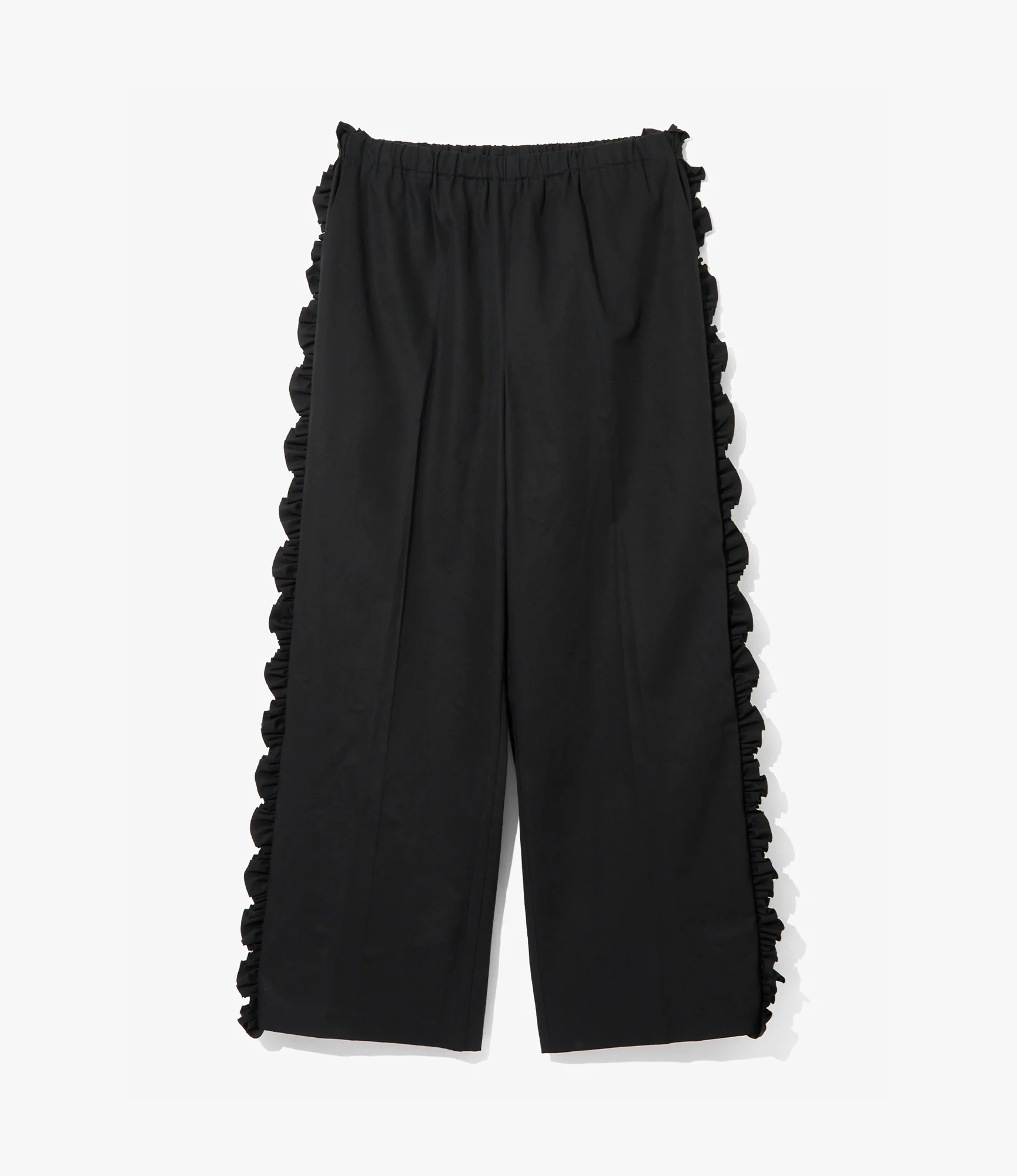 Side Frill Flared Pant – Black Twill