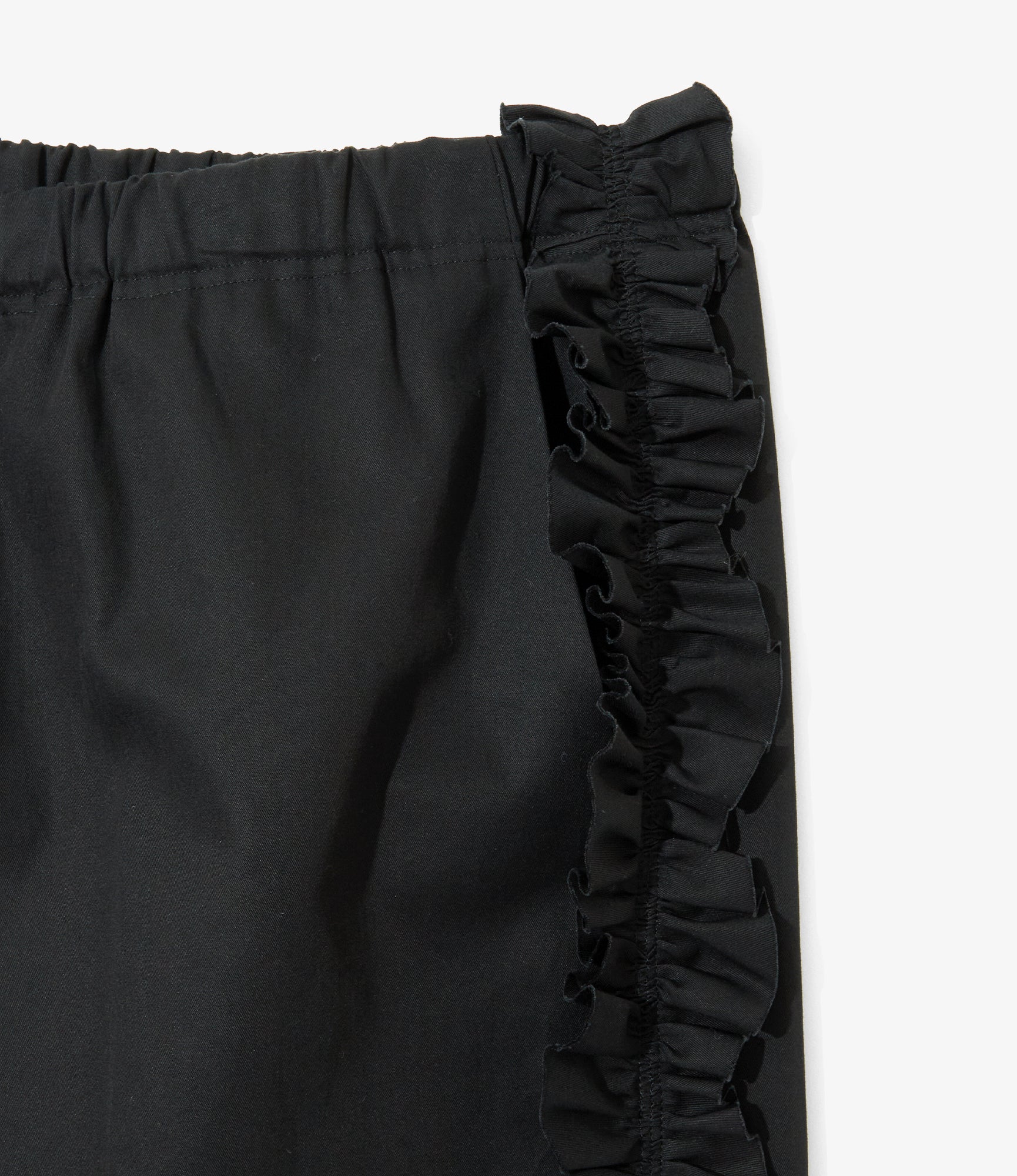 Side Frill Flared Pant – Black Twill - Image 2