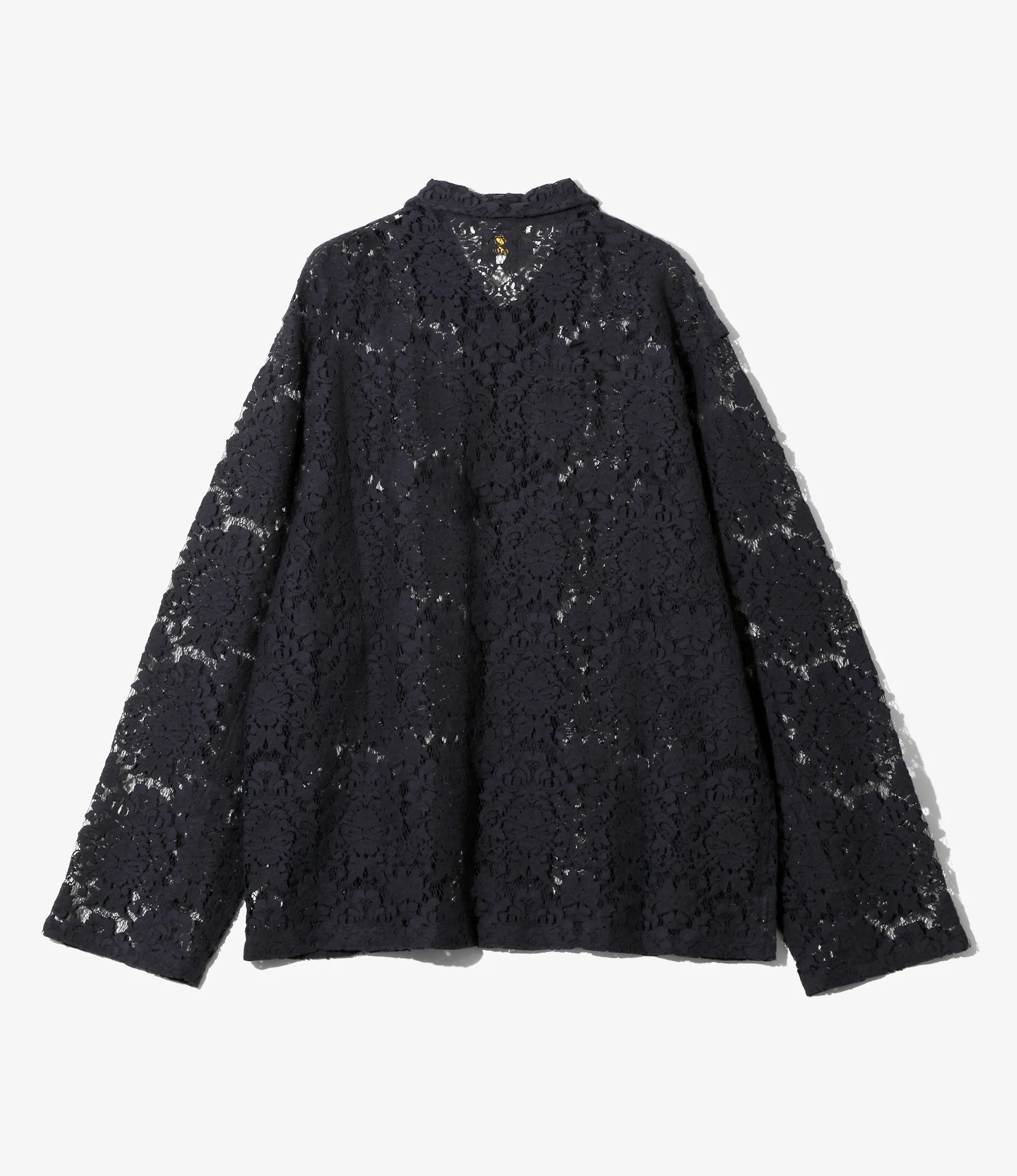 Widespread Collar Shirt – Navy Raschel Lace - Image 4
