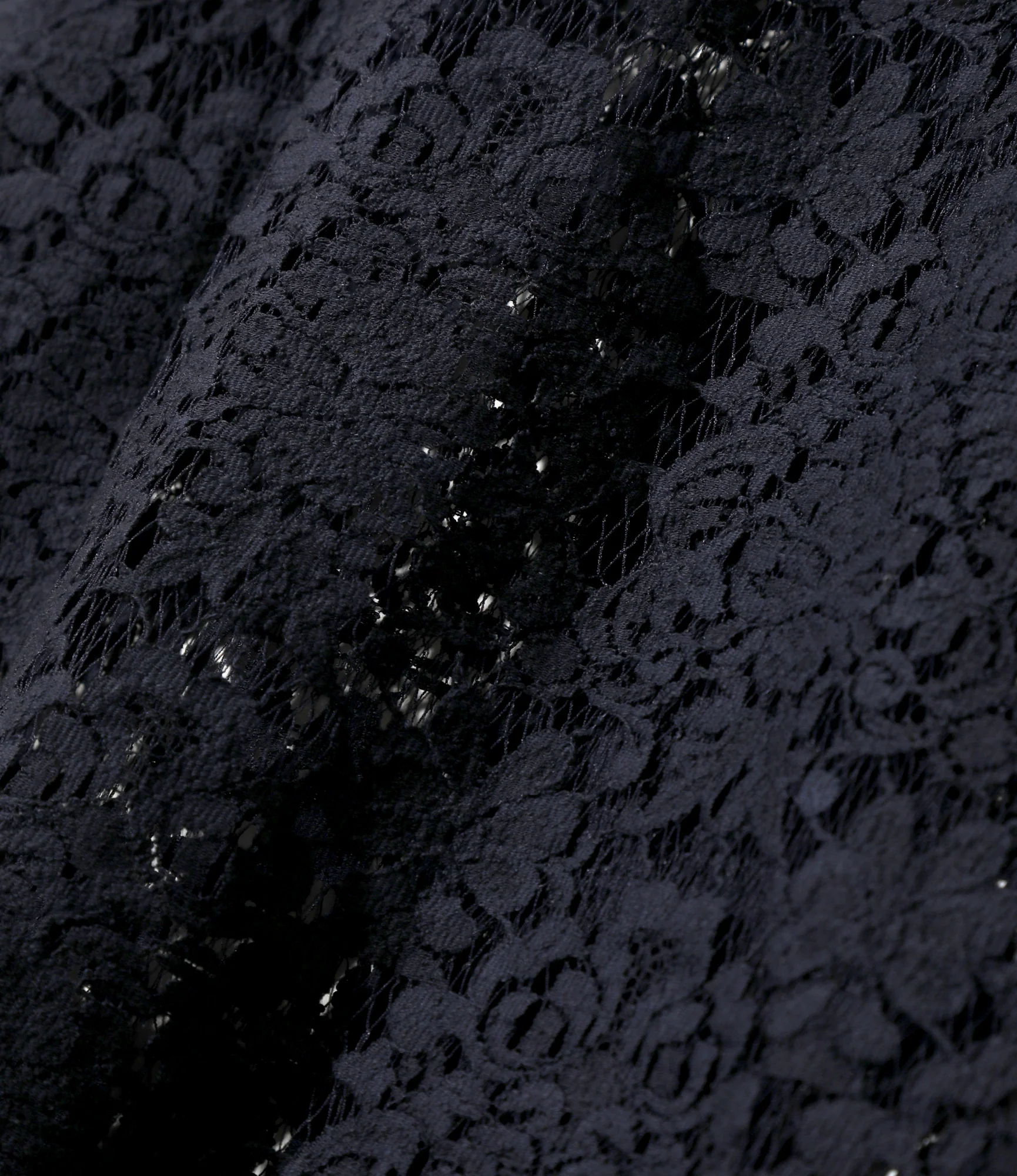 Widespread Collar Shirt – Navy Raschel Lace - Image 5