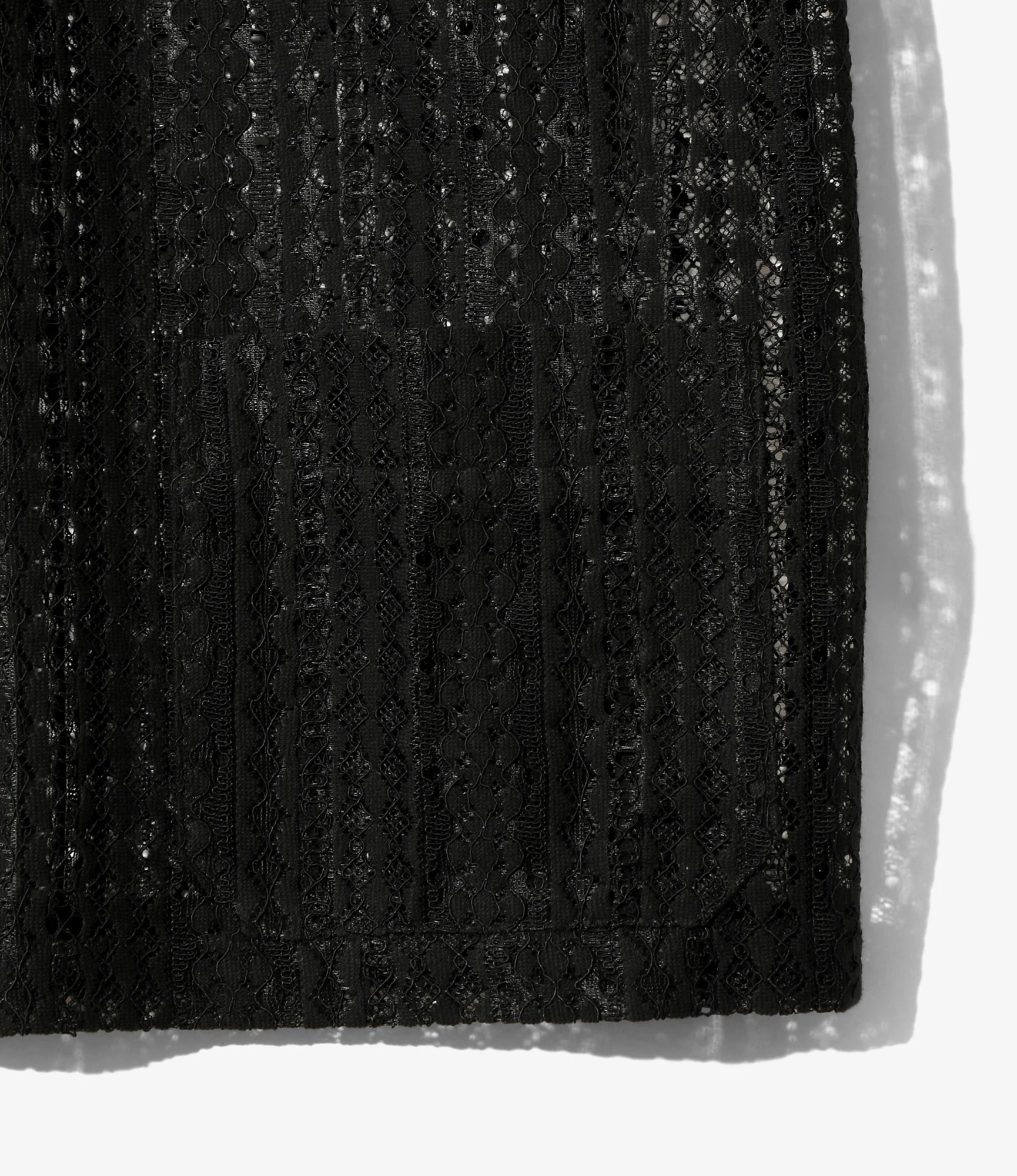 Widespread Collar Short Sleeve Shirt – Black Raschel Lace - Image 3