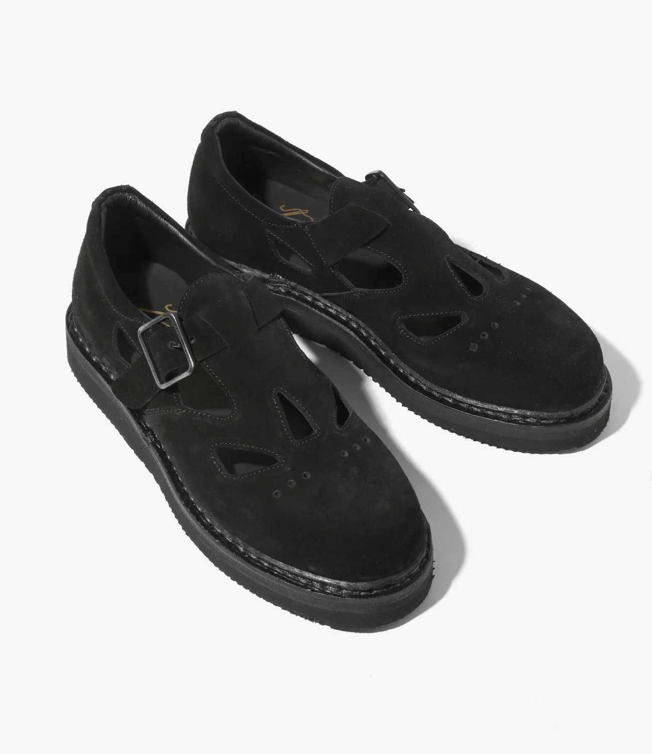 Strapped Oxford Shoes – Black Suede - Image 2
