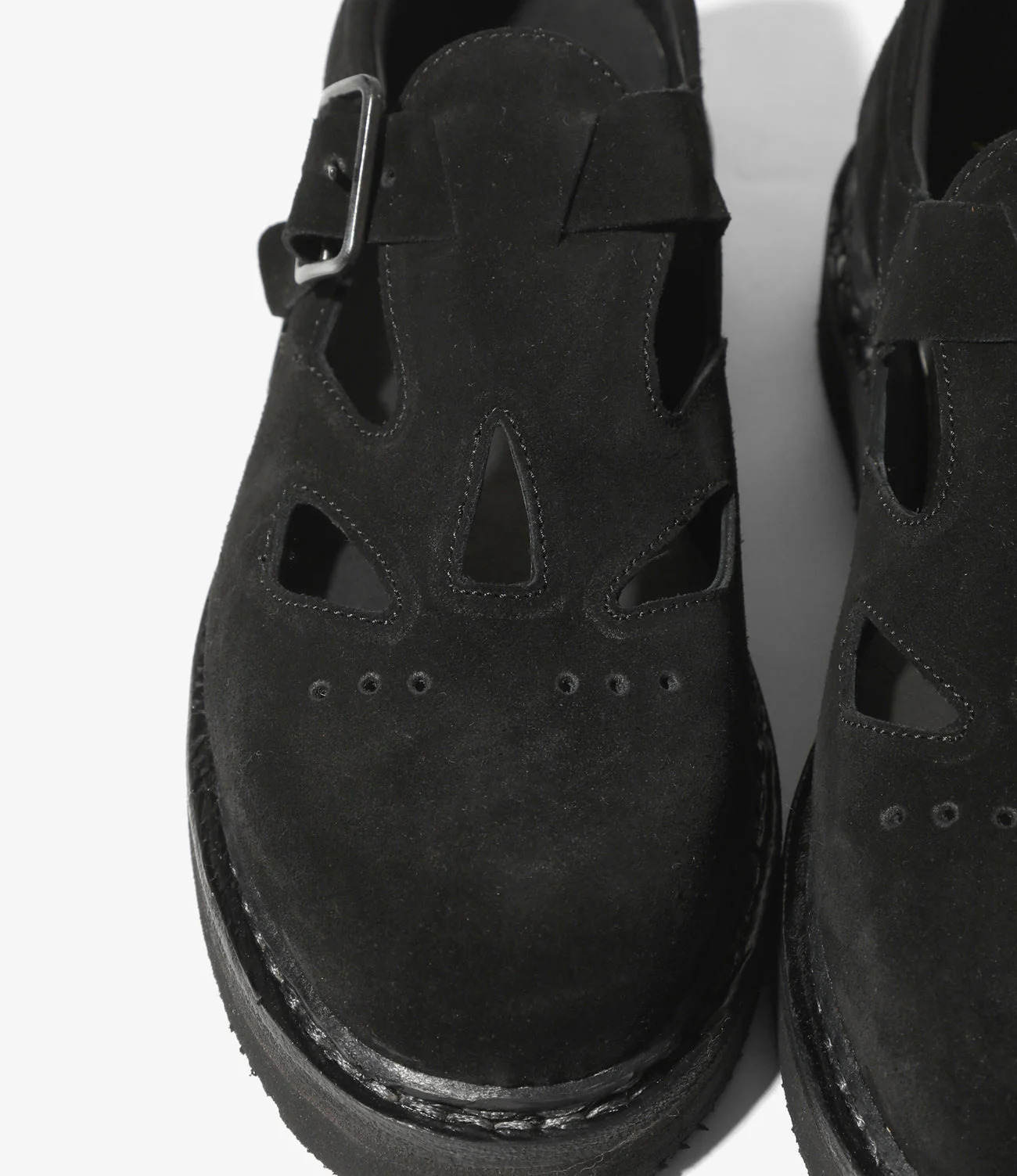 Strapped Oxford Shoes – Black Suede - Image 3