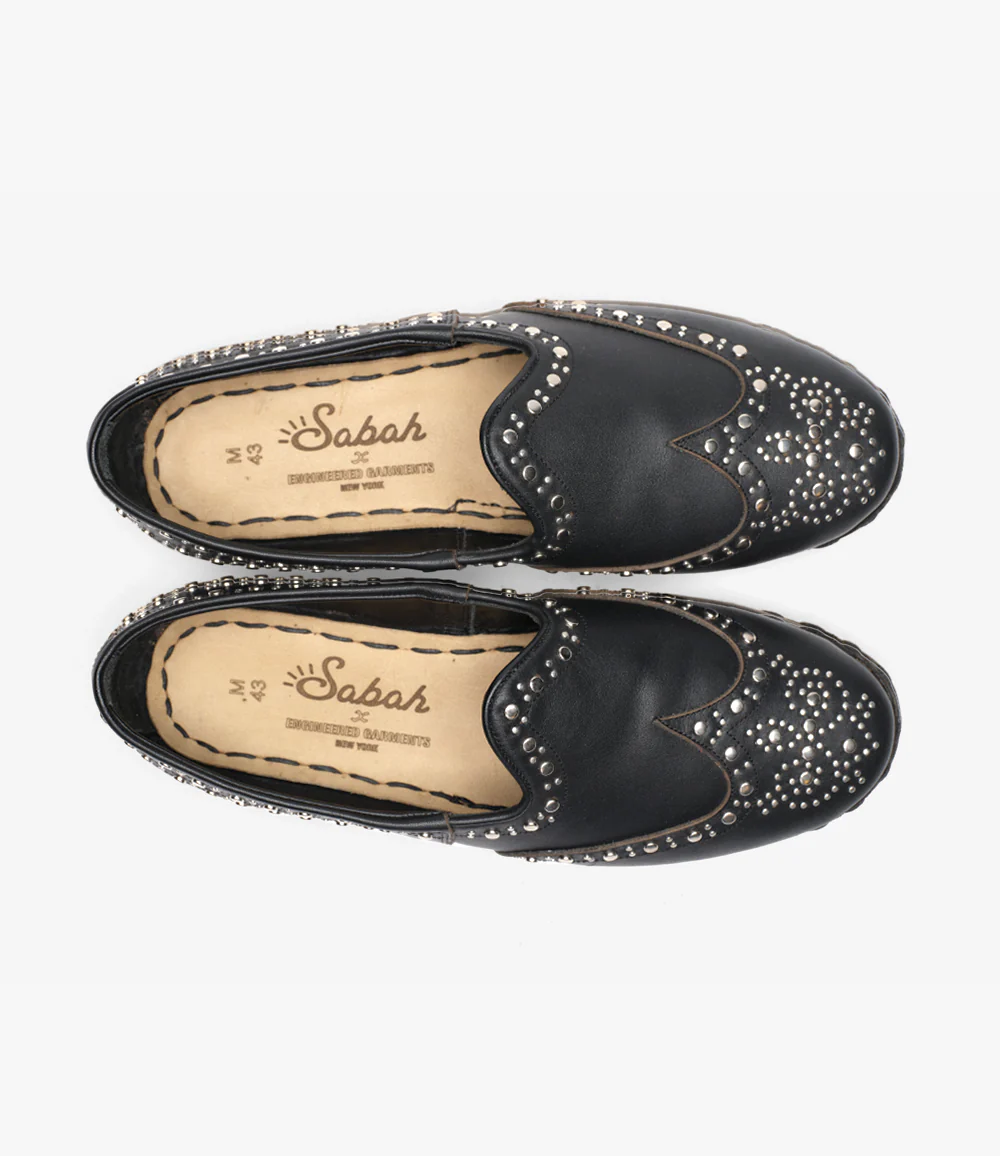 Studded Sabah Slipper – Black Leather - Image 3