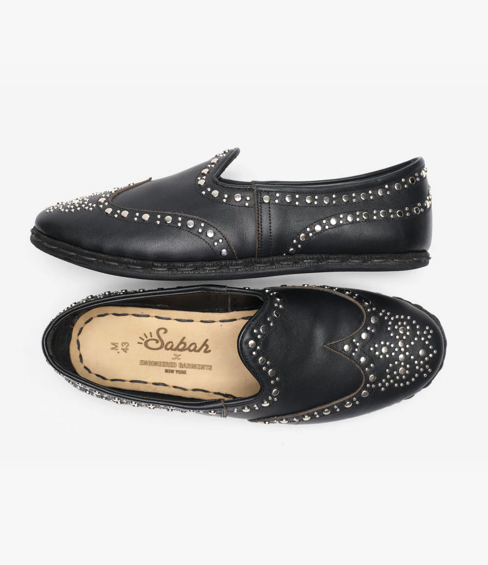 Studded Sabah Slipper – Black Leather - Image 4
