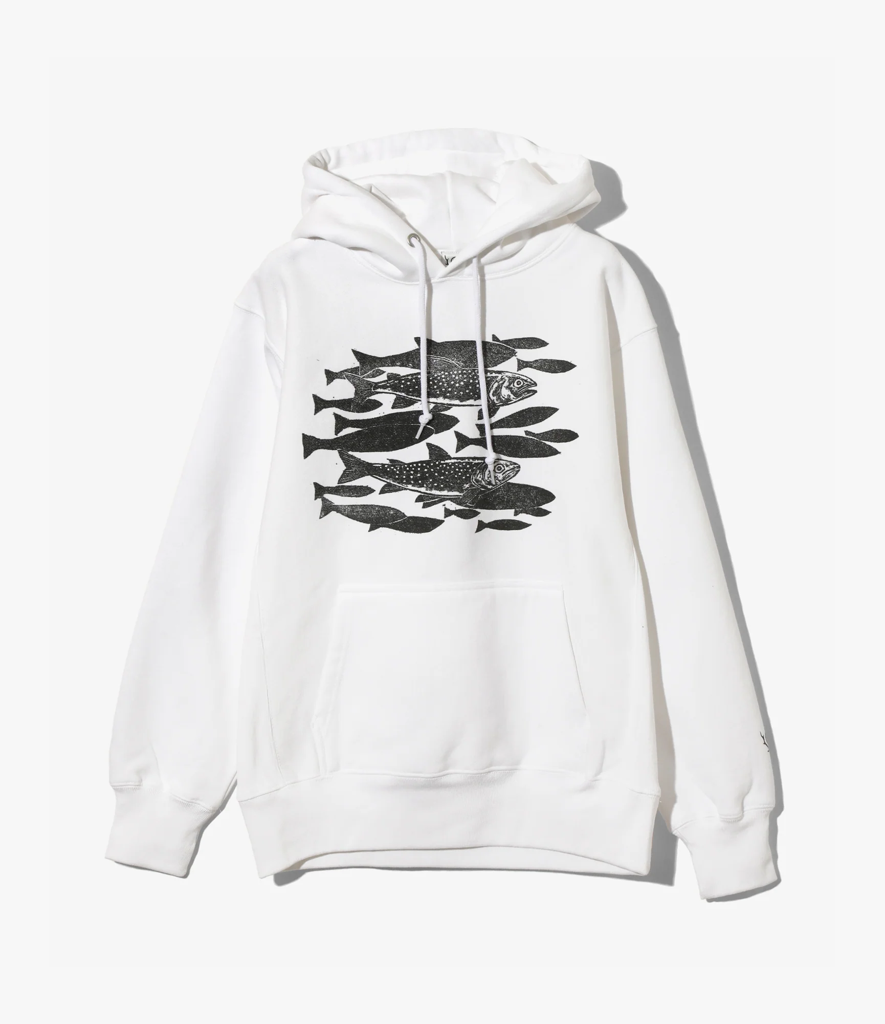 Sweat Parka – White 'Trouts' Print
