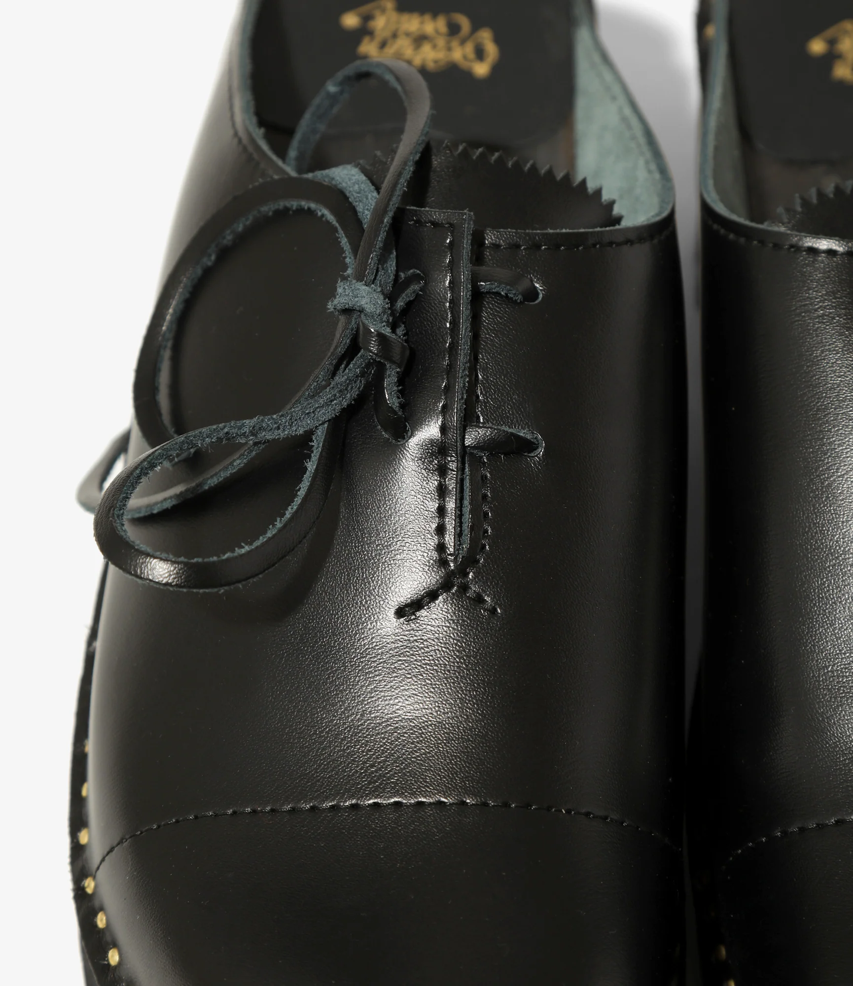 'Alps' Centre Lace Clog – Black Leather - Image 3
