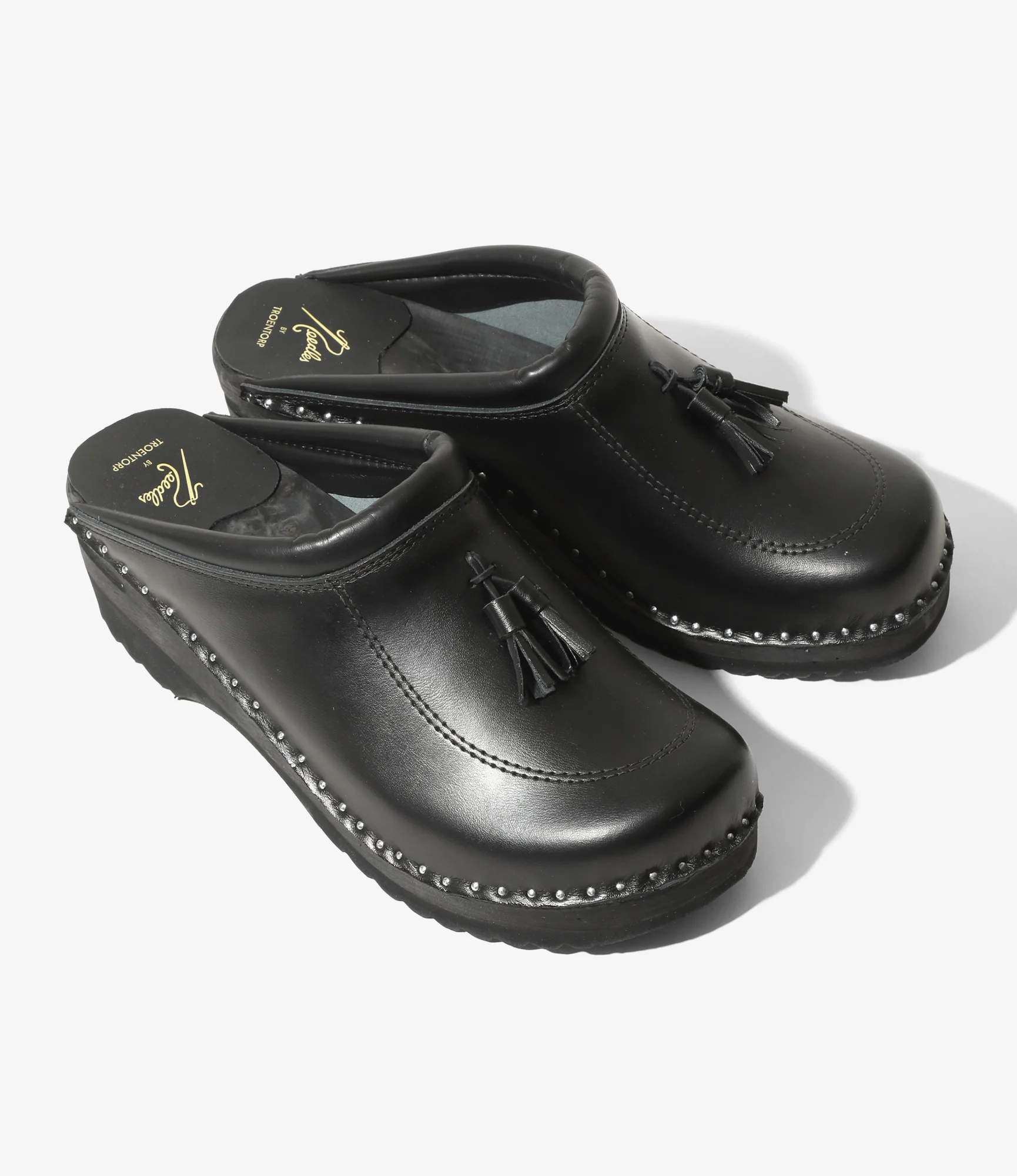 Twin Tassel Clog – Black Leather - Image 2