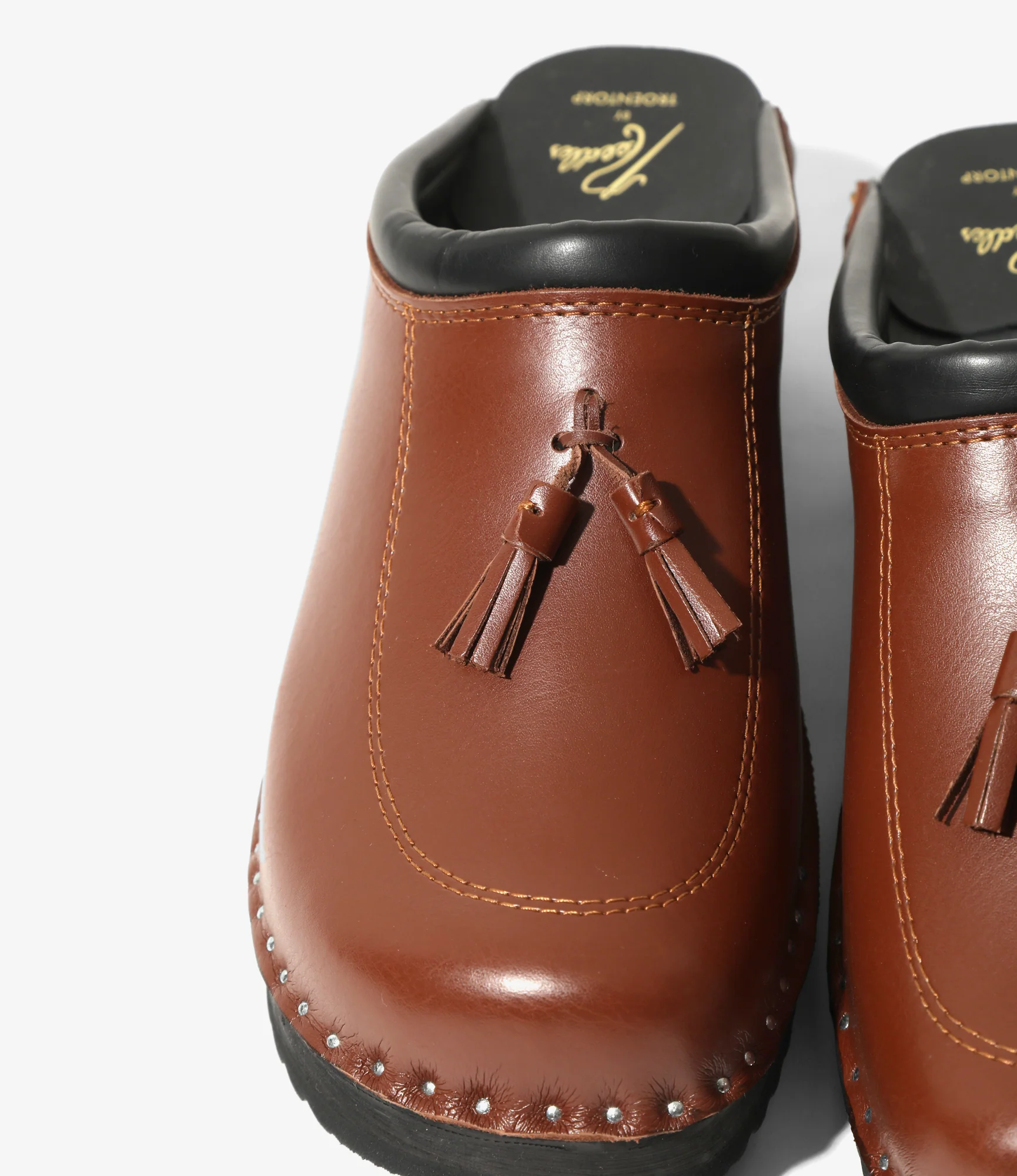 Twin Tassel Clog – Brown Leather - Image 3