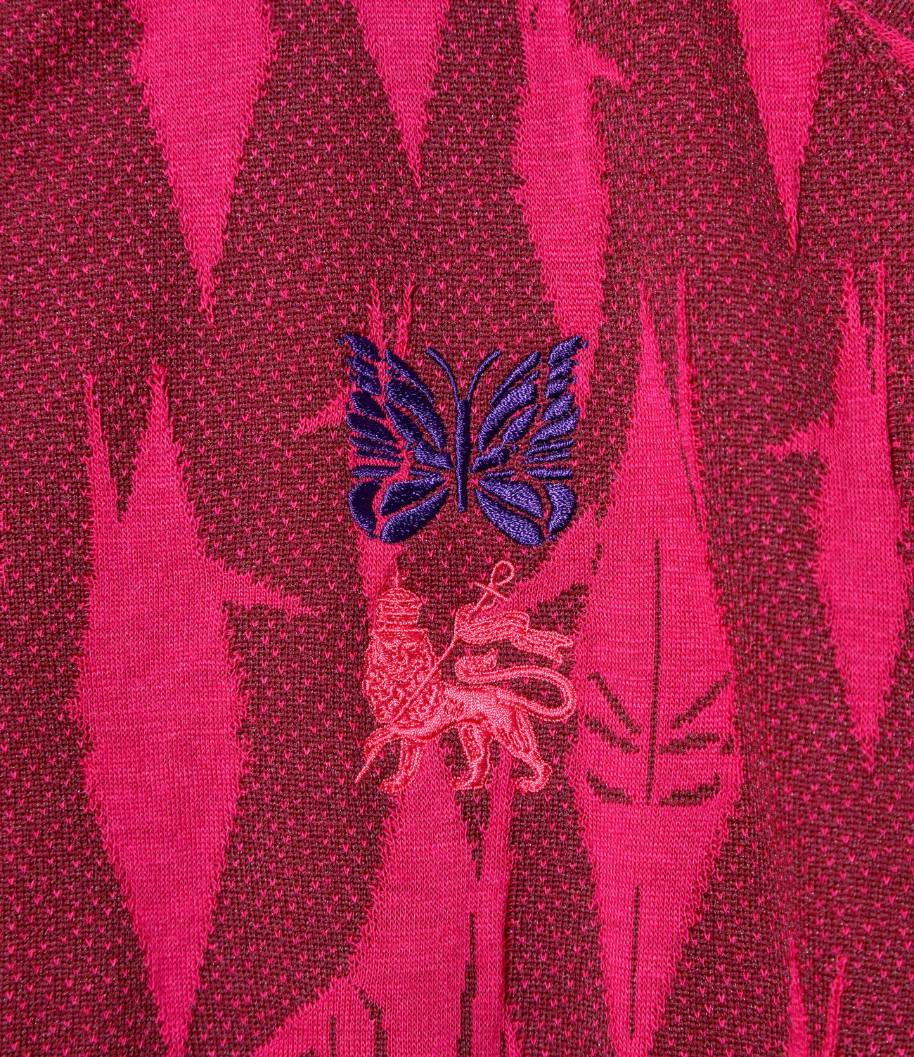 Rib Collar Track Jacket – Bordeaux Origami Crane - Image 3