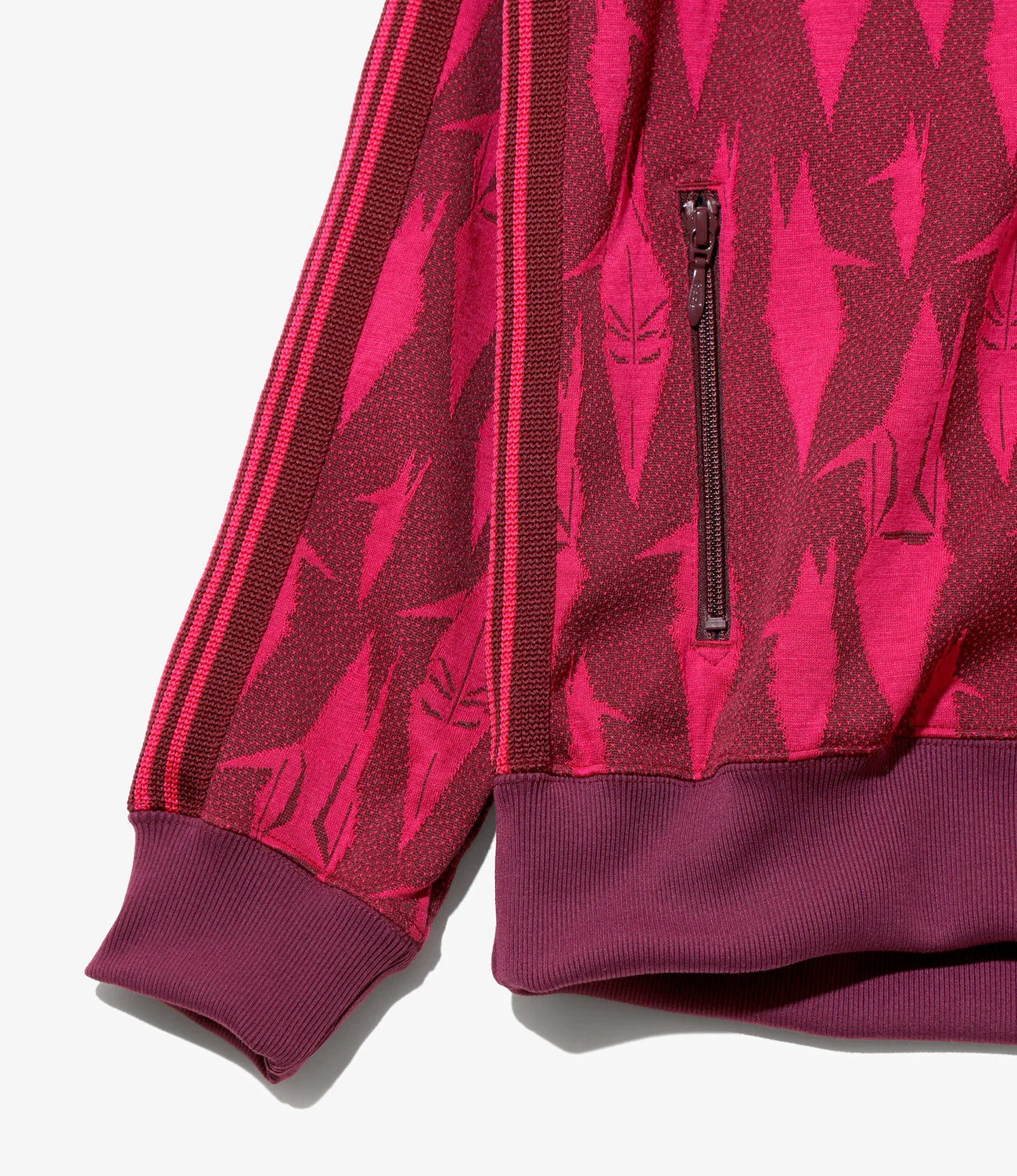 Rib Collar Track Jacket – Bordeaux Origami Crane - Image 4