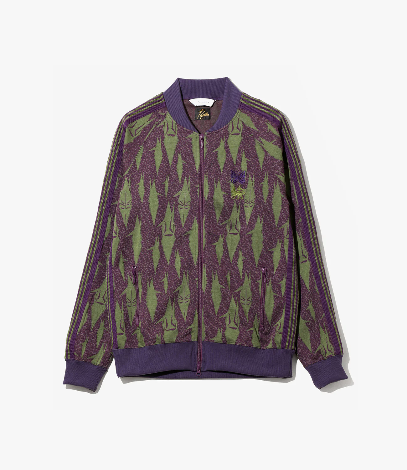 Rib Collar Track Jacket – Eggplant Origami Crane